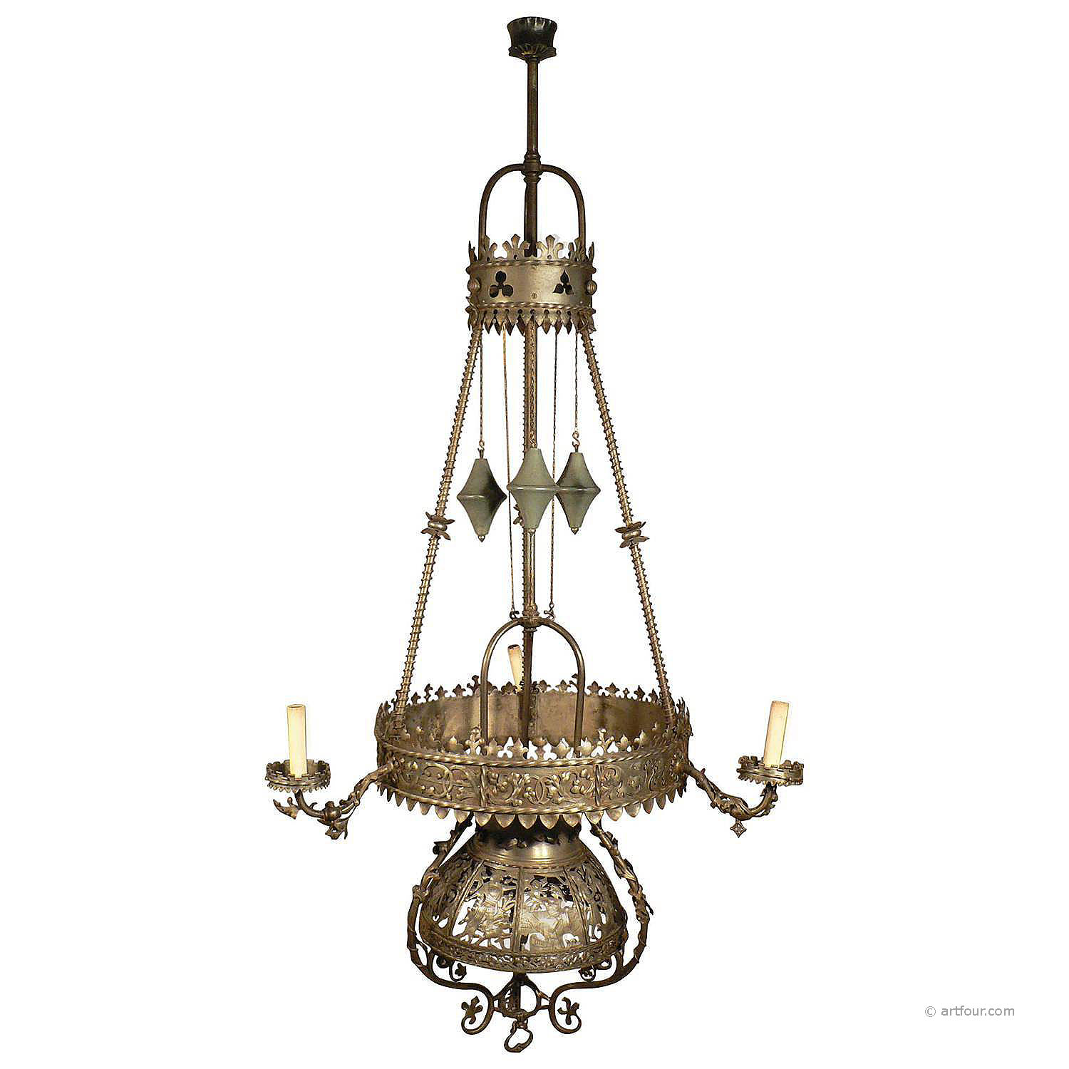 handforged iron castle luster ca. 1890
