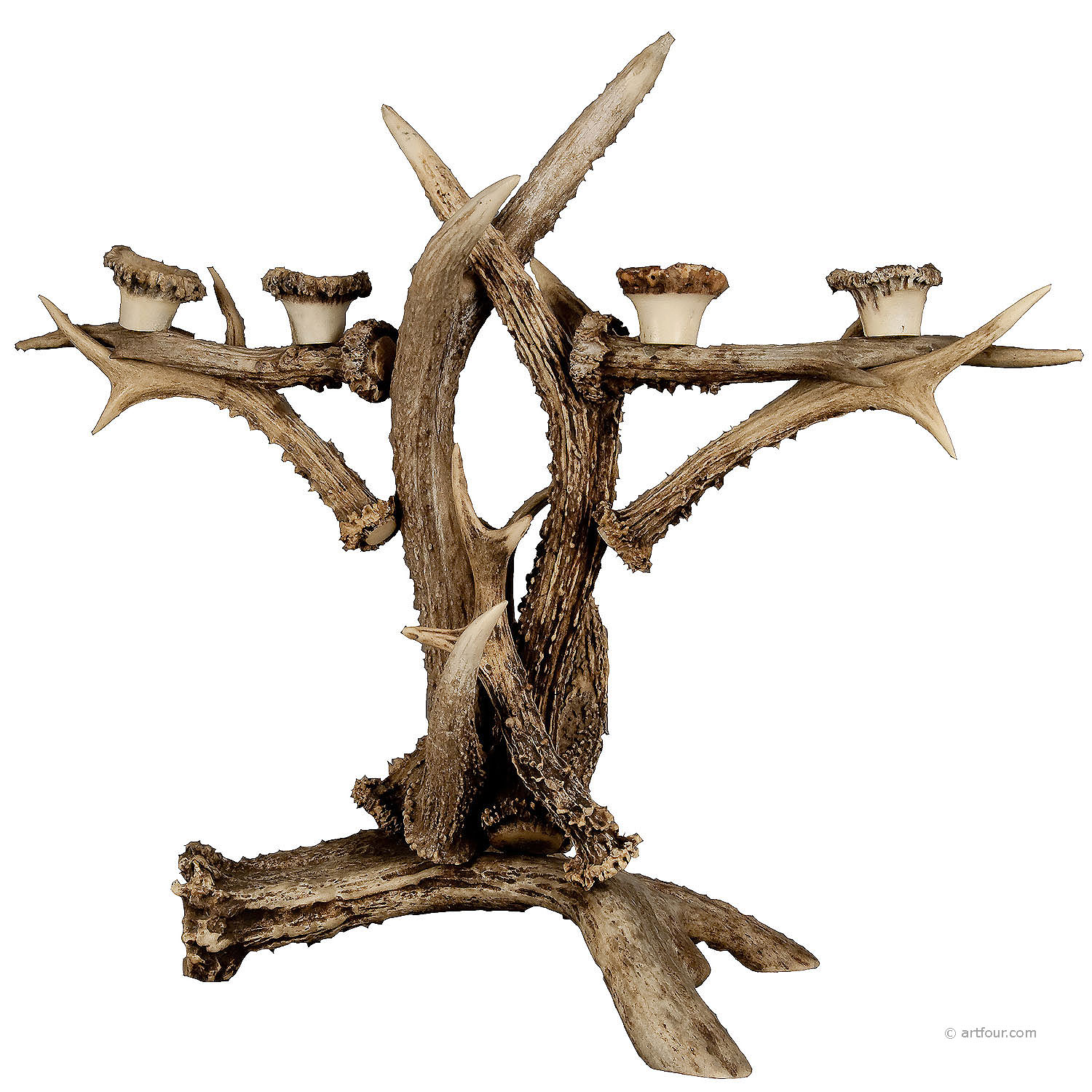 large antler candle holder ca. 1900