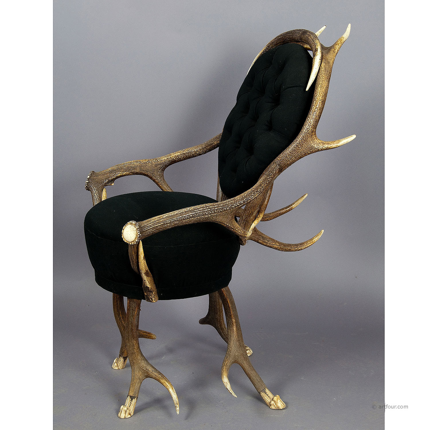 Pair of rare Antler Parlor Chairs, French ca. 1860