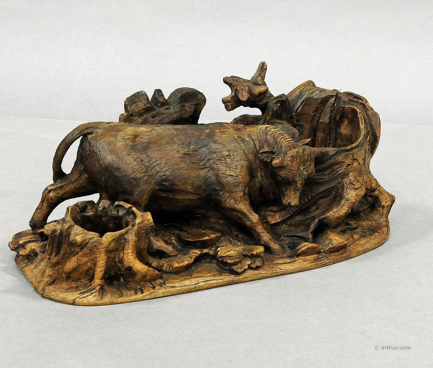 Finely Carved Statue of a Bull ca. 1900