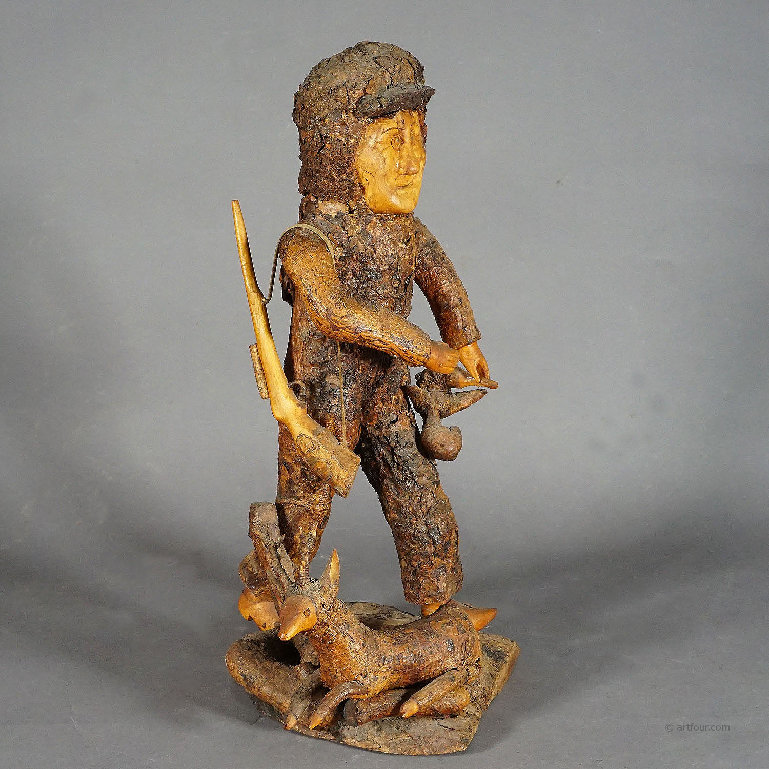 Rustic Black Forest Root Wood Hunter ca. 1920