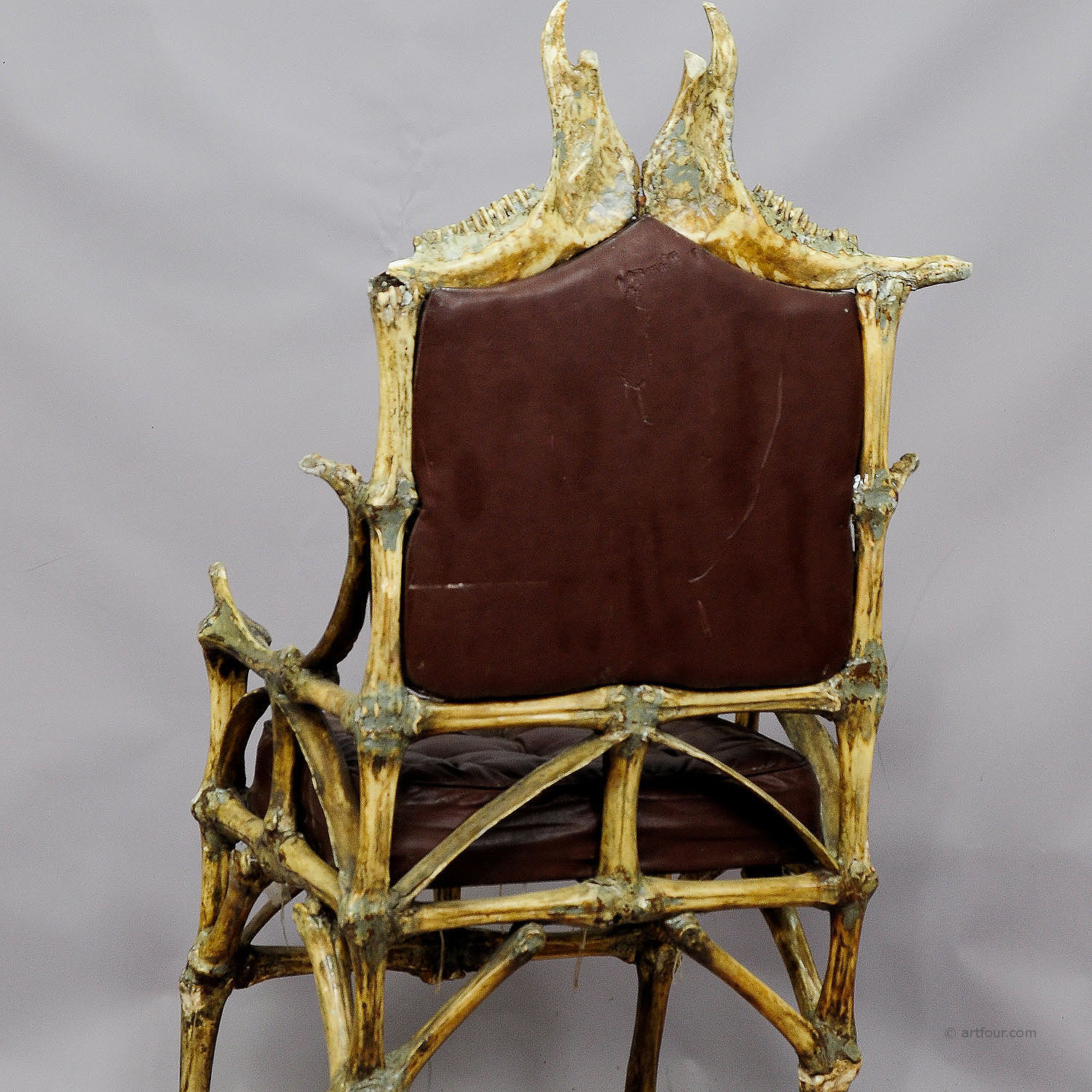 Large Wacky Bull Bone Throne Chair ca. 1930