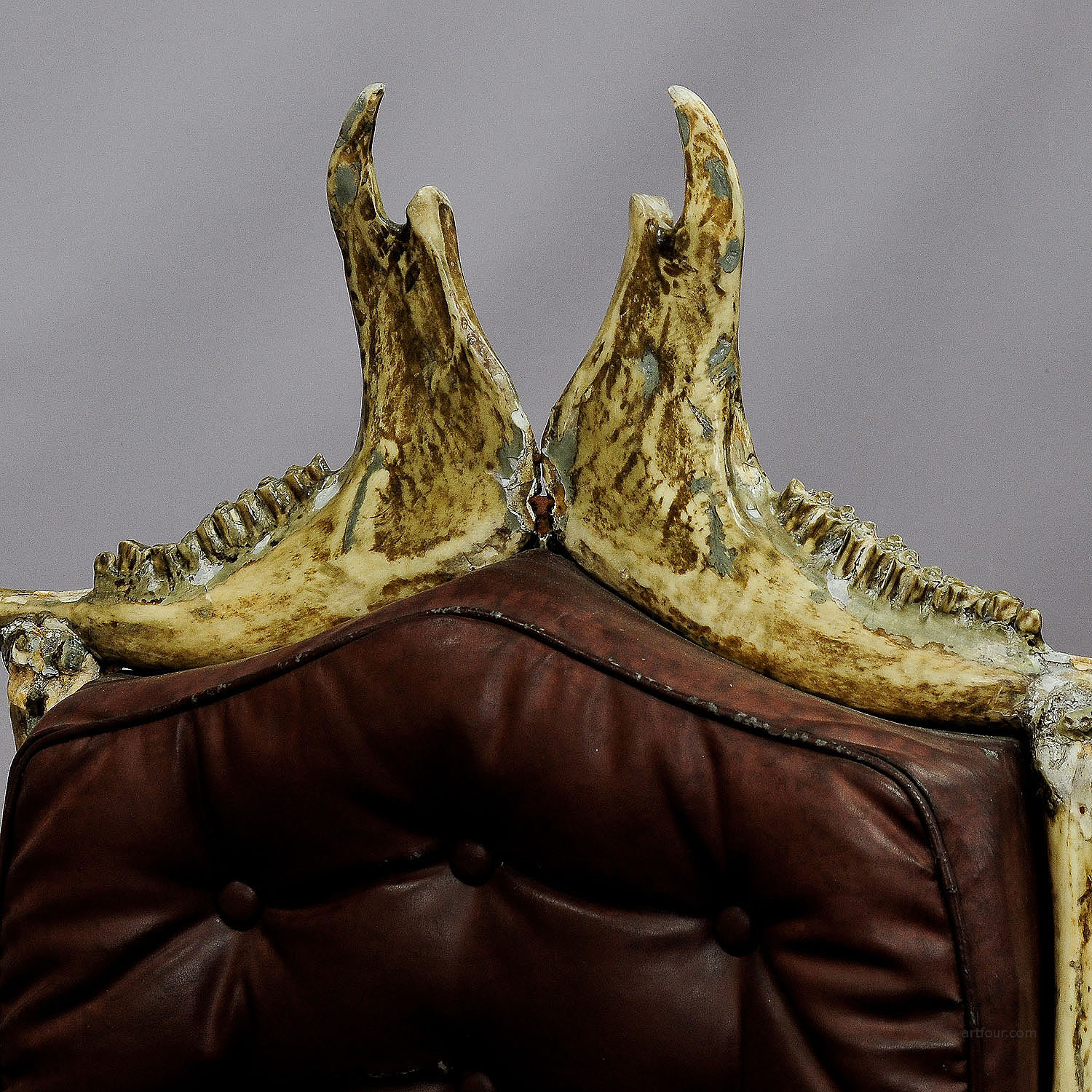 Large Wacky Bull Bone Throne Chair ca. 1930