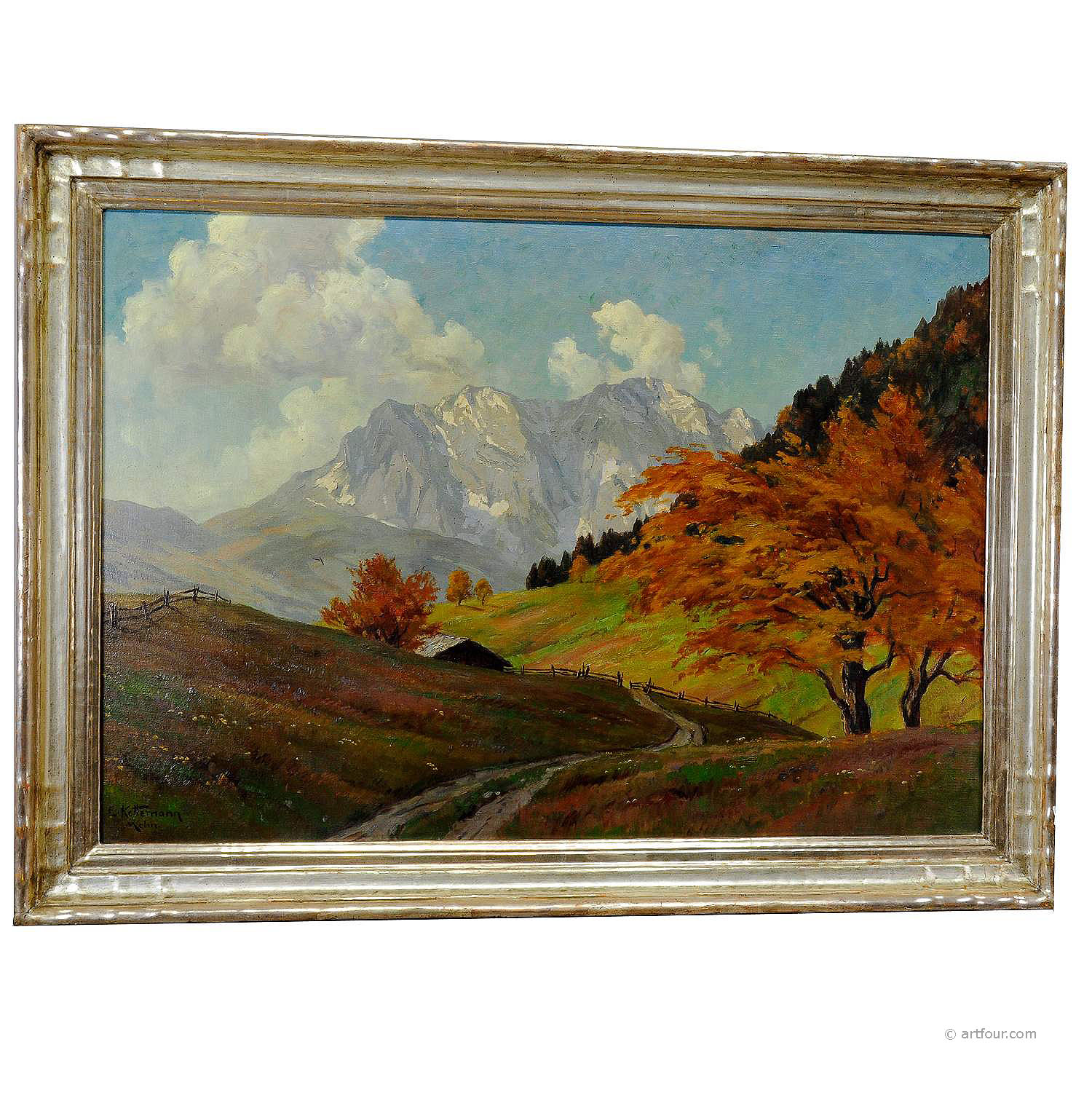 Erwin Kettemann Landscape in the Tyrolean Alps, Oil on Canvas ca. 1930