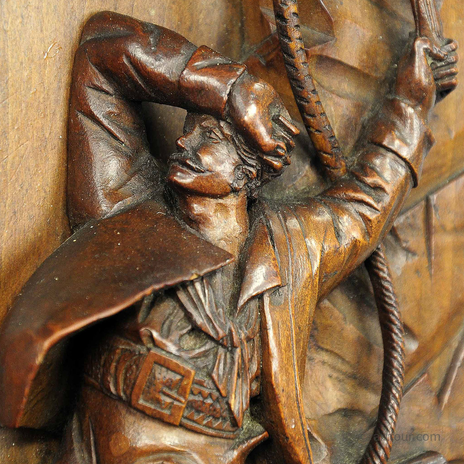 Relief Wood Carving Nest Robber, Black Forest ca. 1890