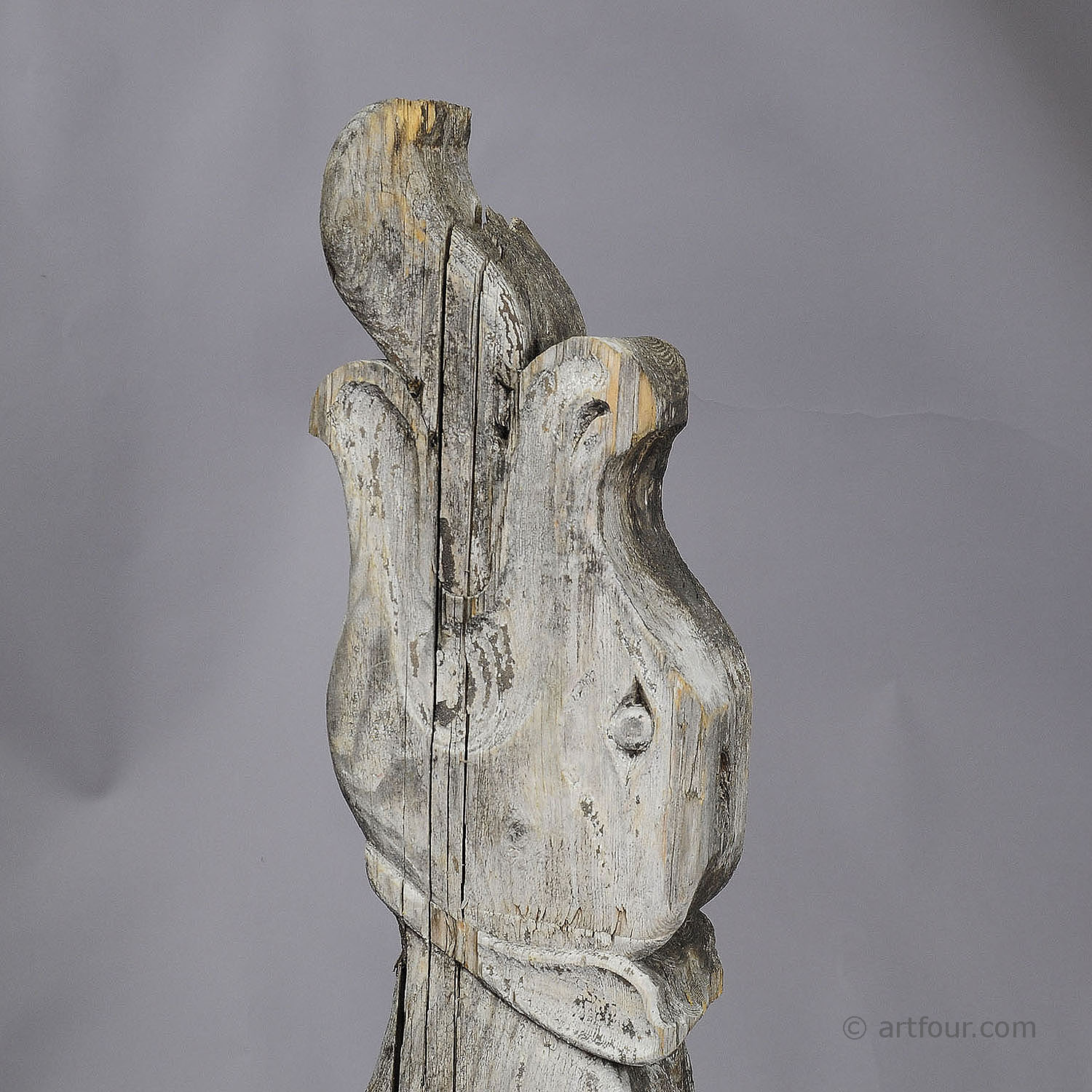 Set of Three Historical Dragon Head Wood Beams
