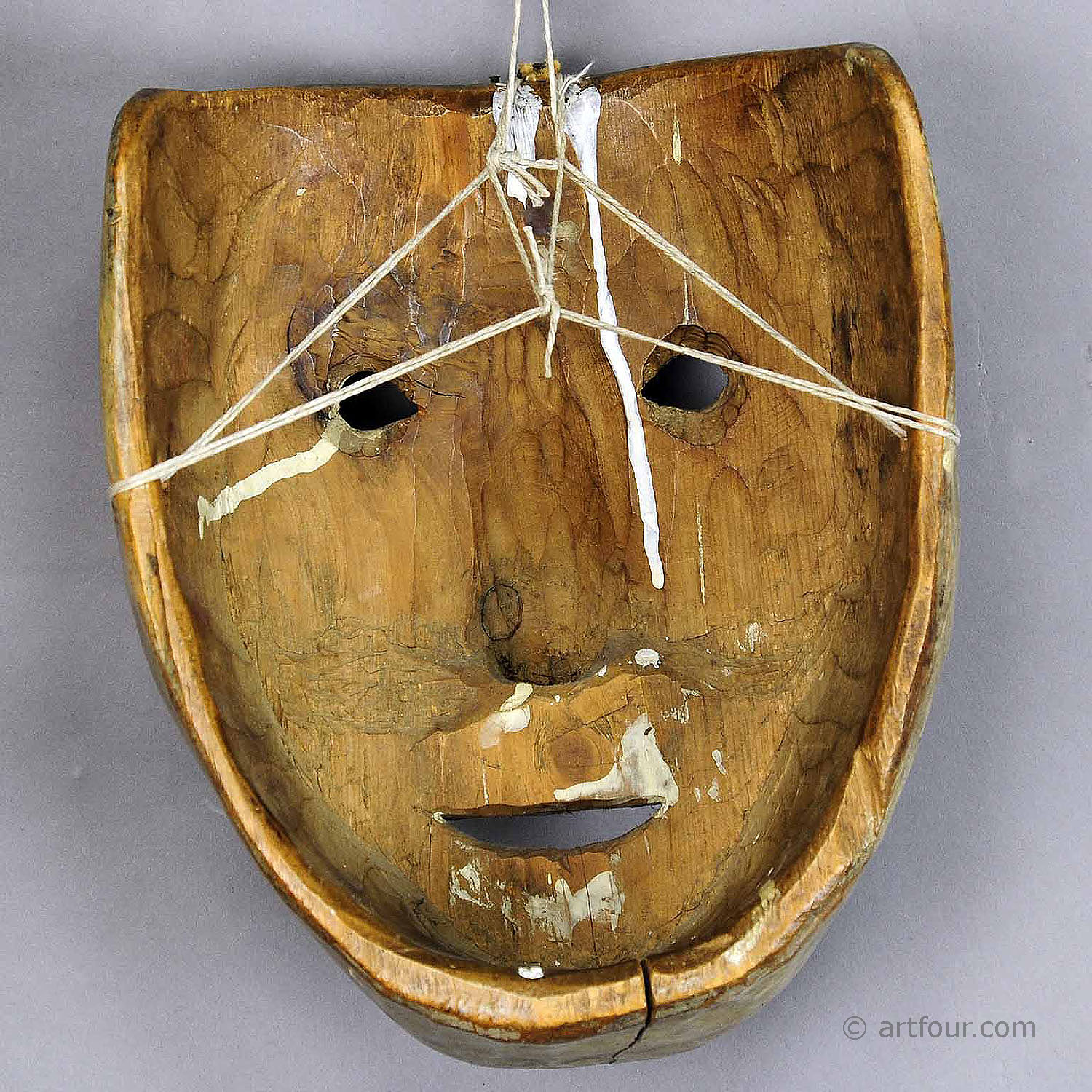 Antique Carved Folksy Carnival Fasnet Mask, South Tyrol ca. 1900