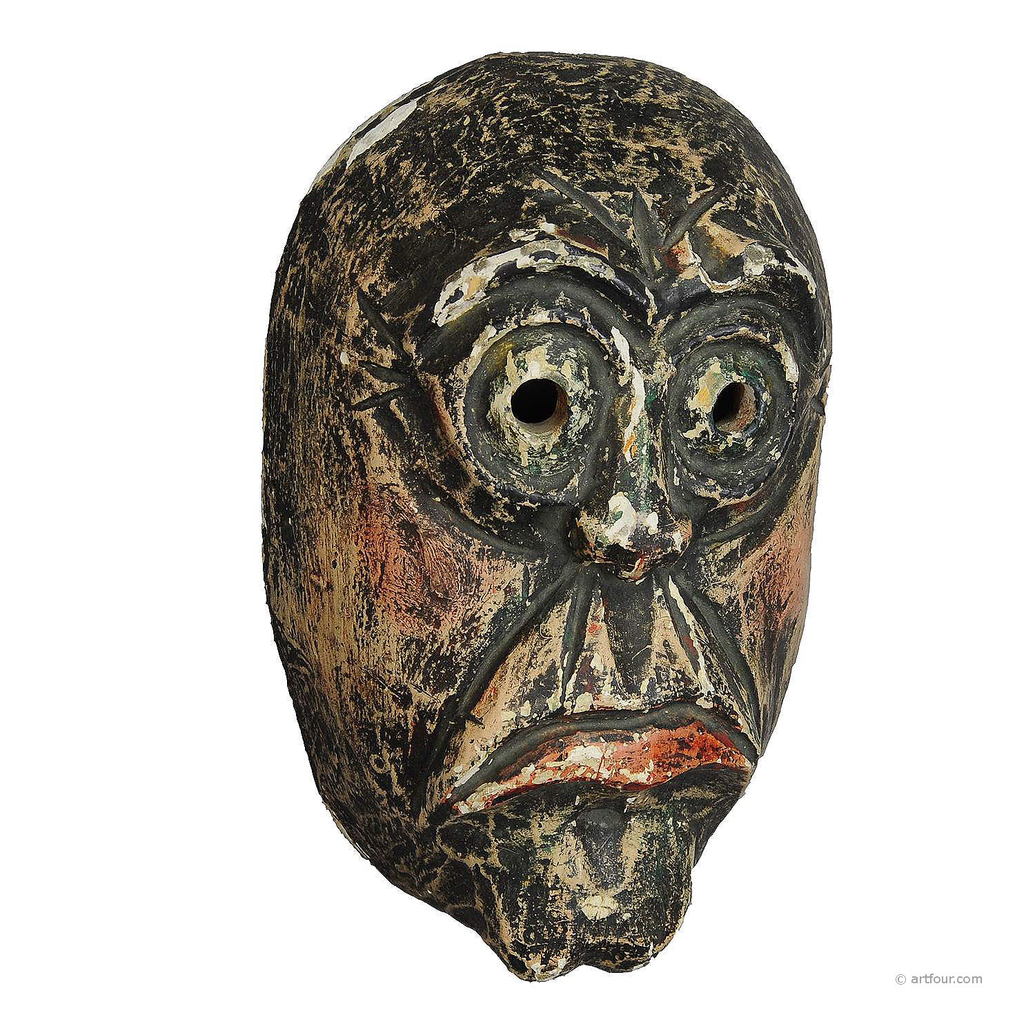 Traditional Handcarved and Painted Tyrolian Carnival Mask