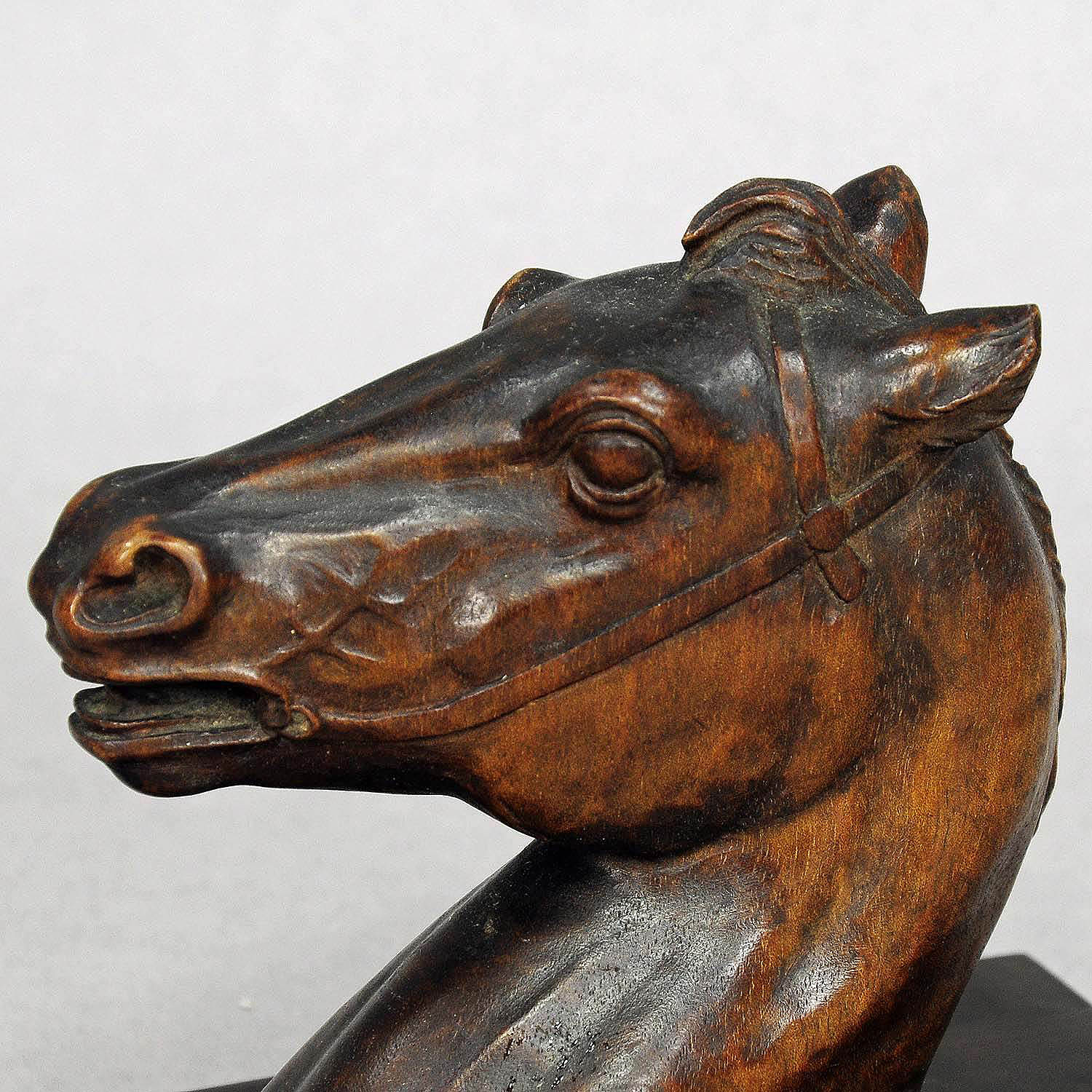 Antique Wooden Carved Horse Paper Weight ca. 1920