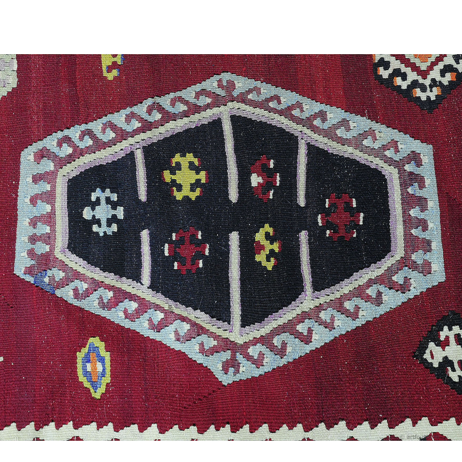 Antique Colorful Turkish Sarkisla Kilim Rug ca. 1930