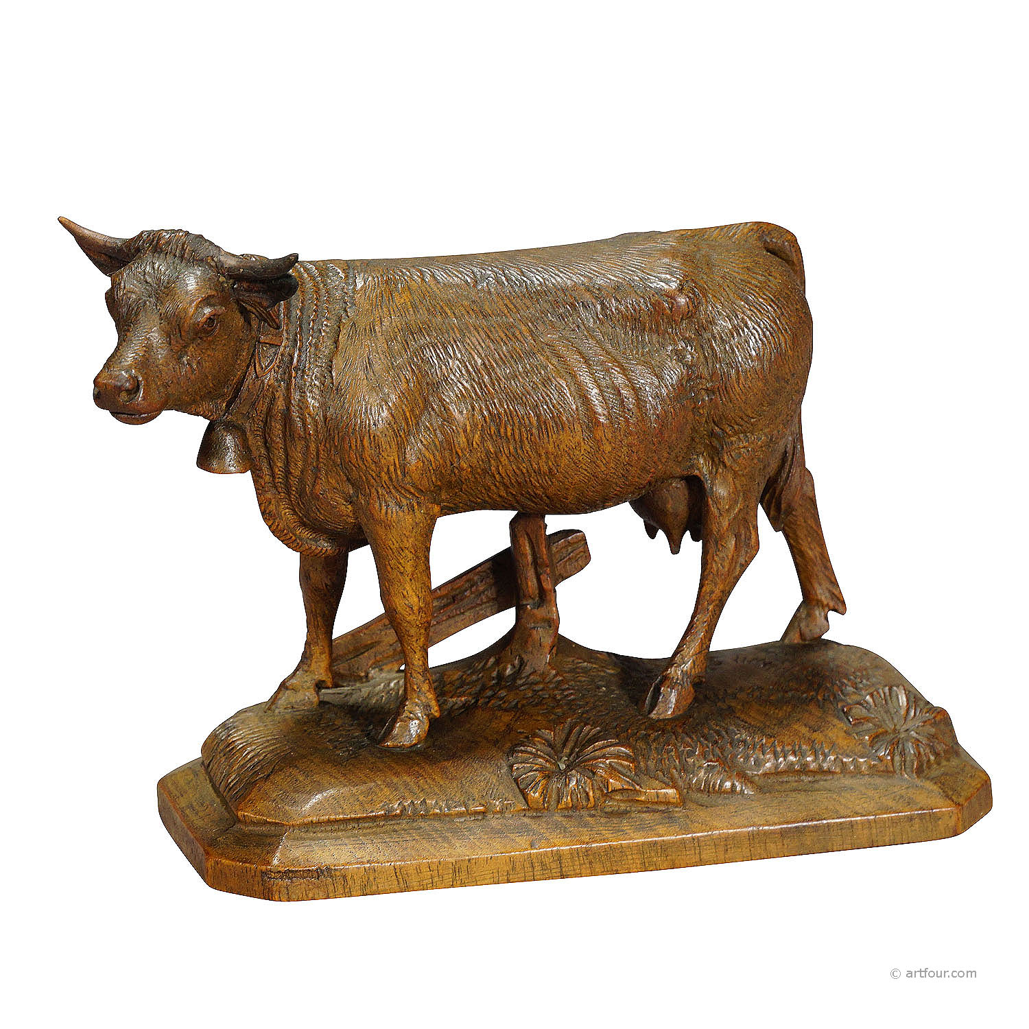 Nice Wooden Carved Cattle Sculpture, Brienz Switzerland ca. 1900