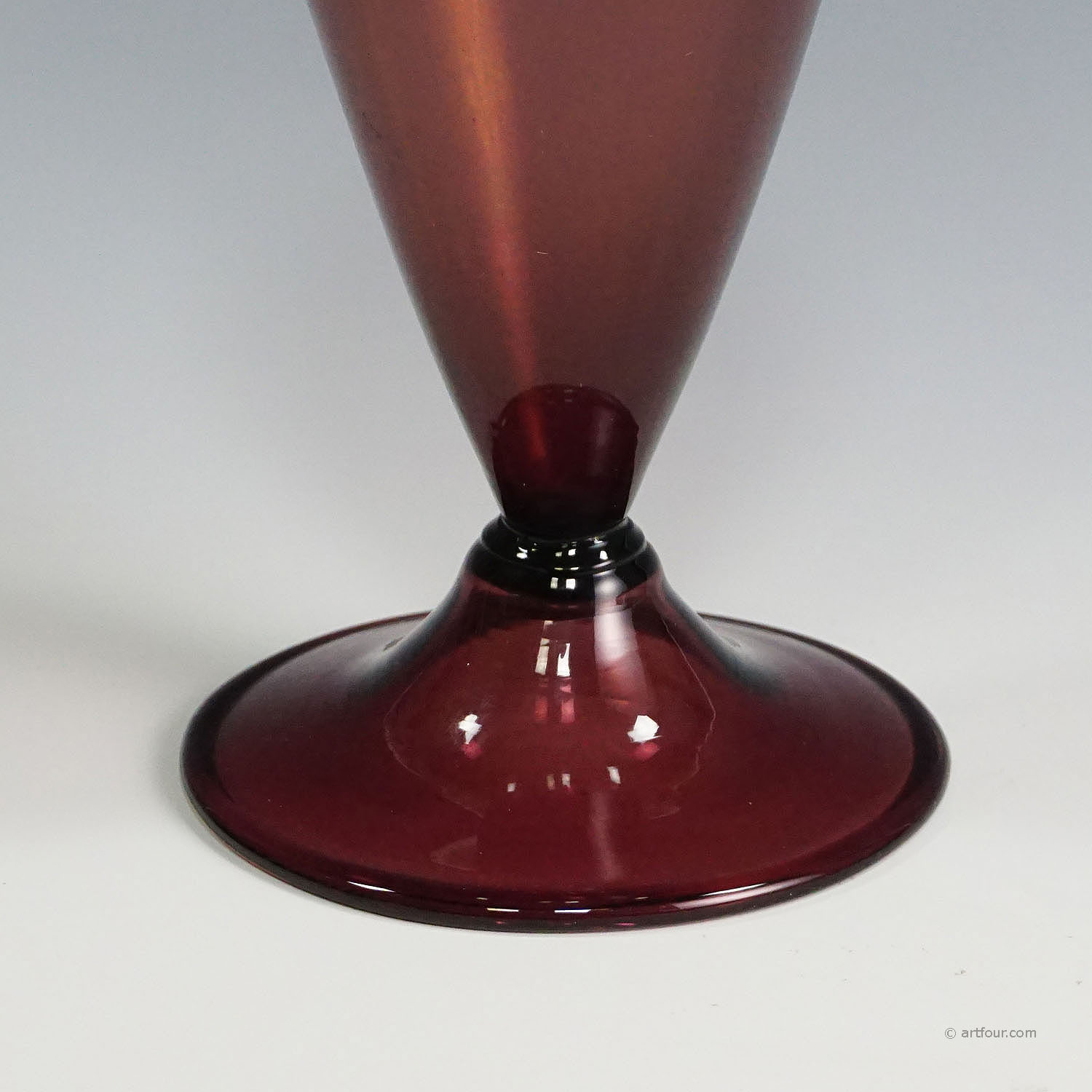 Vetro Soffiato Glass Vase with Handles, Murano ca. 1950
