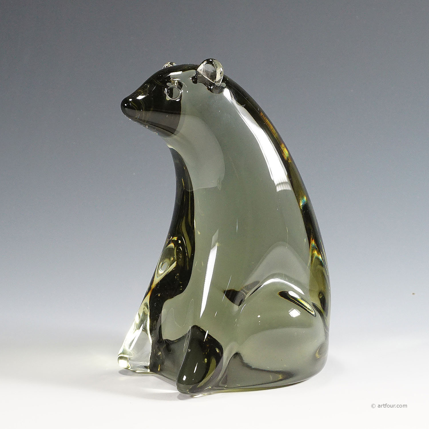  Bear Artglass sculpture Designed by Livio Seguso ca. 1970s