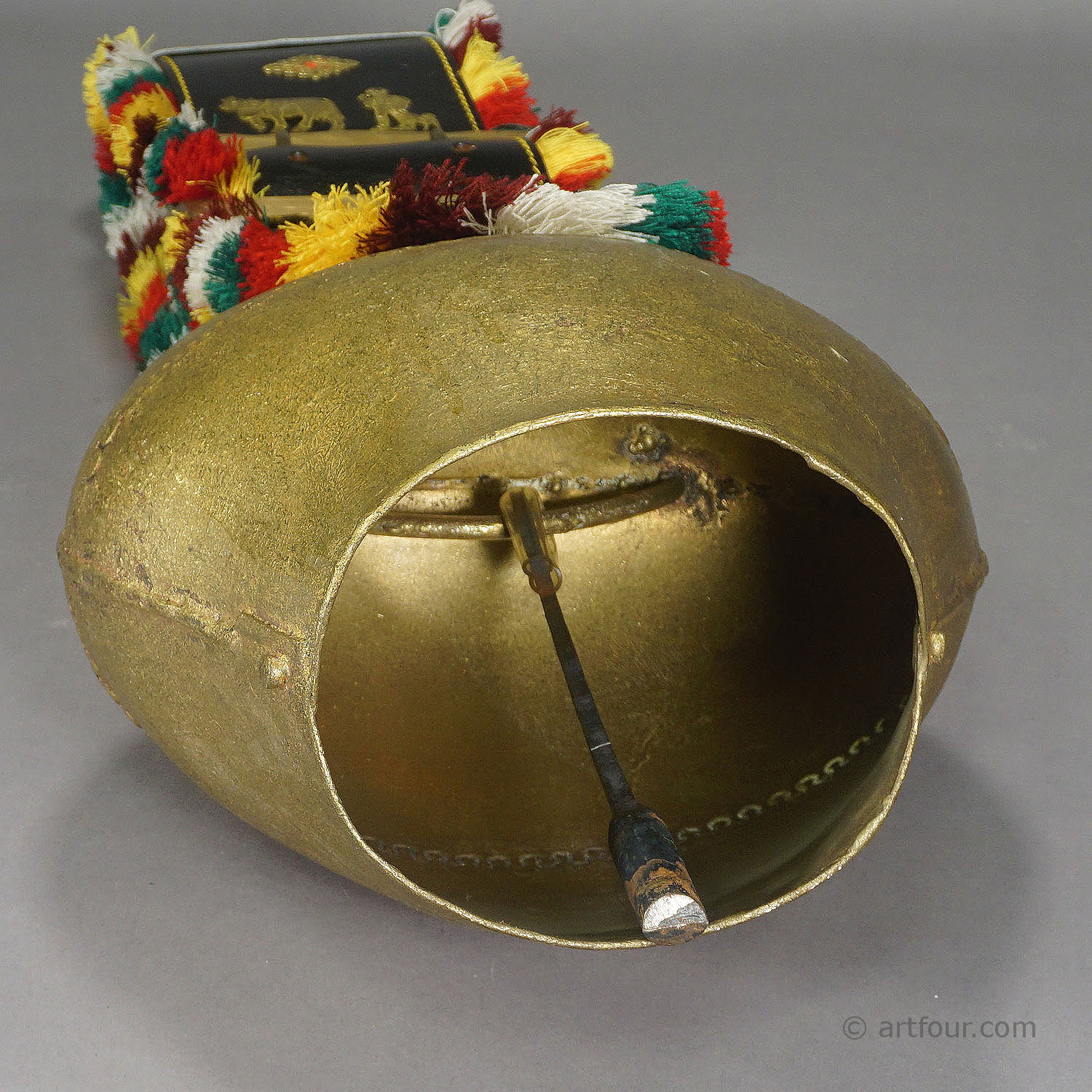 Vintage Swiss Handforged Cow Bell with Leather Strap ca. 1950