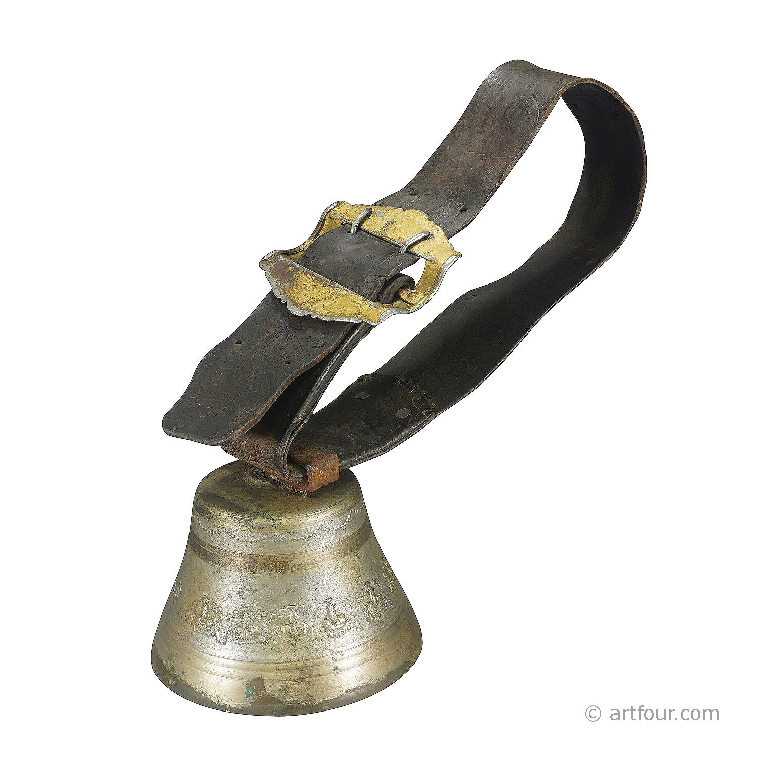 Antique Bronze Cow Bell Made in Switzerland ca. 1900