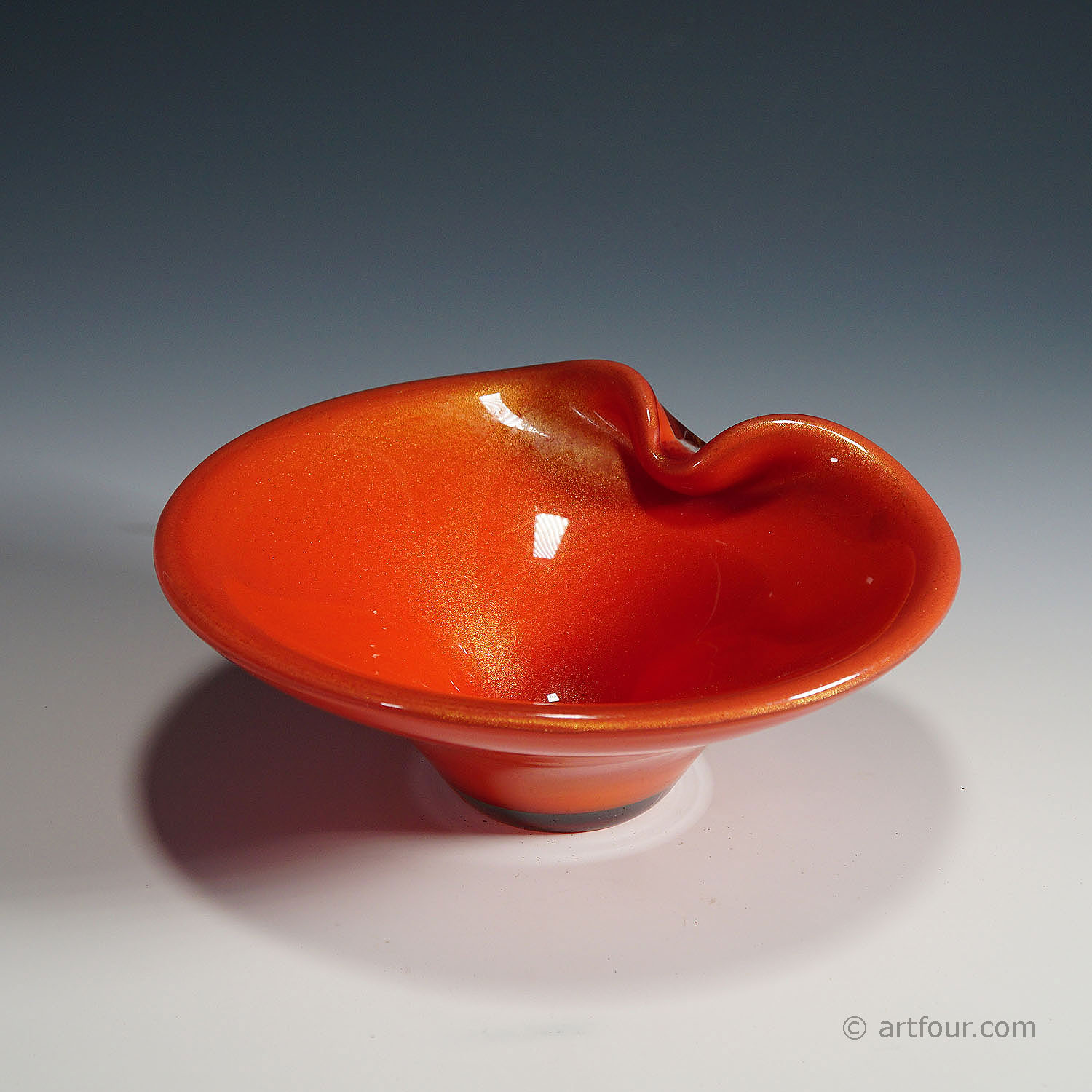 Archimede Seguso (attr.) 'Corallo Oro' Bowl, Murano Italy ca. 1950s