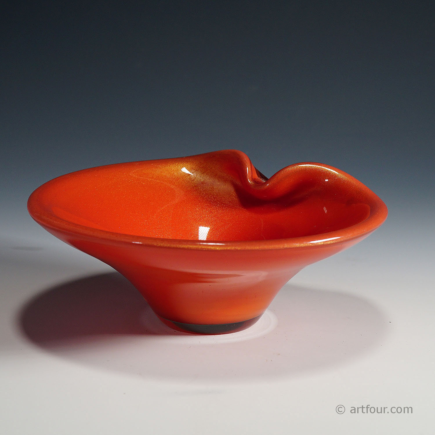 Archimede Seguso (attr.) 'Corallo Oro' Bowl, Murano Italy ca. 1950s
