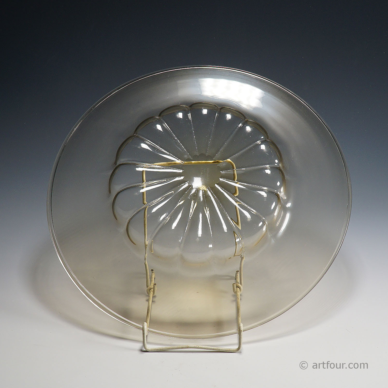 Vetro Soffiato Glass Plate by Vittorio Zecchin for Venini Murano ca. 1925