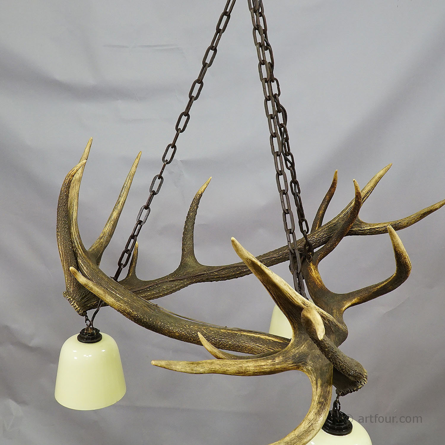 Rustic Antler Lamp with Deer Antlers