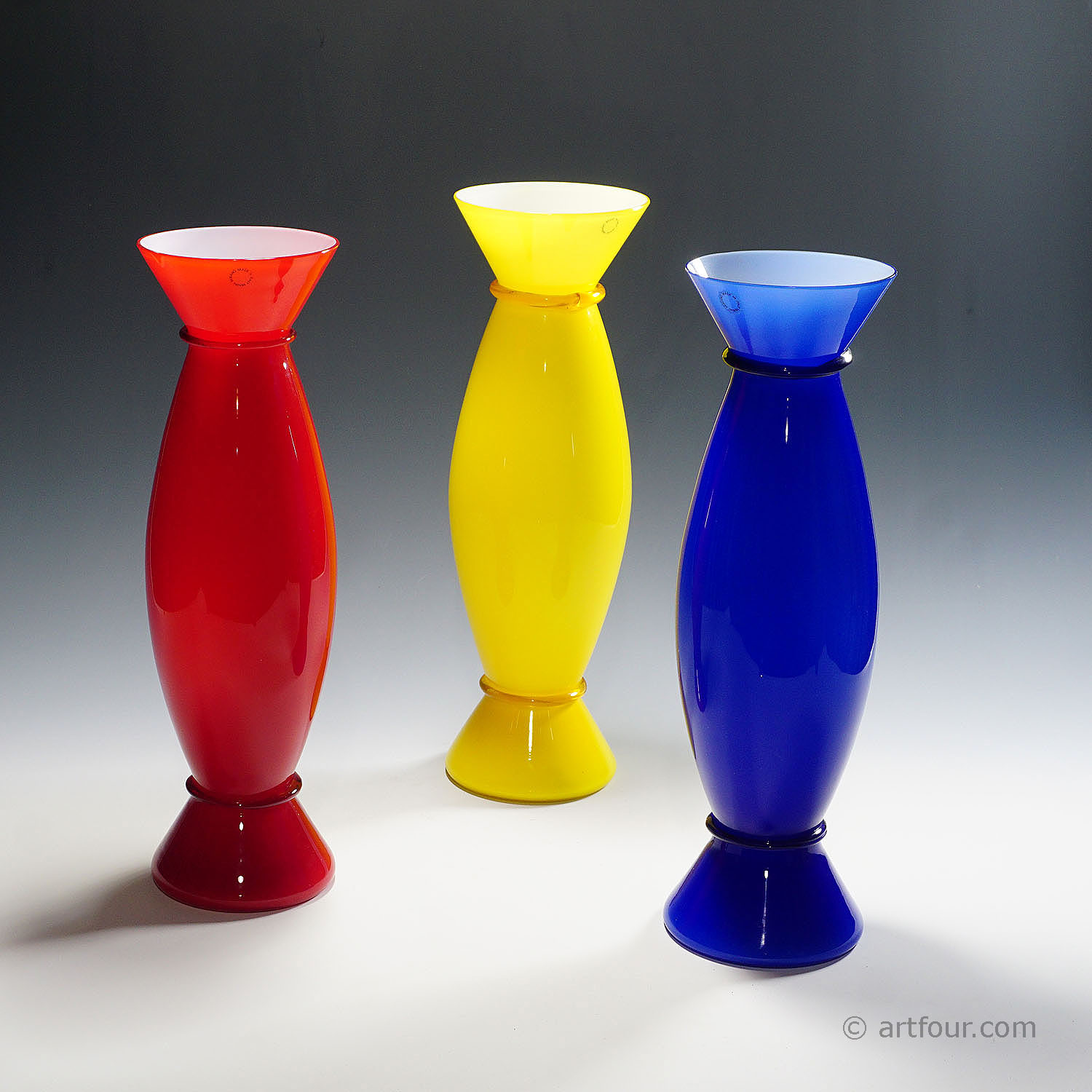 Acco Vases by Alessandro Mendini for Venini, Murano Set of Three