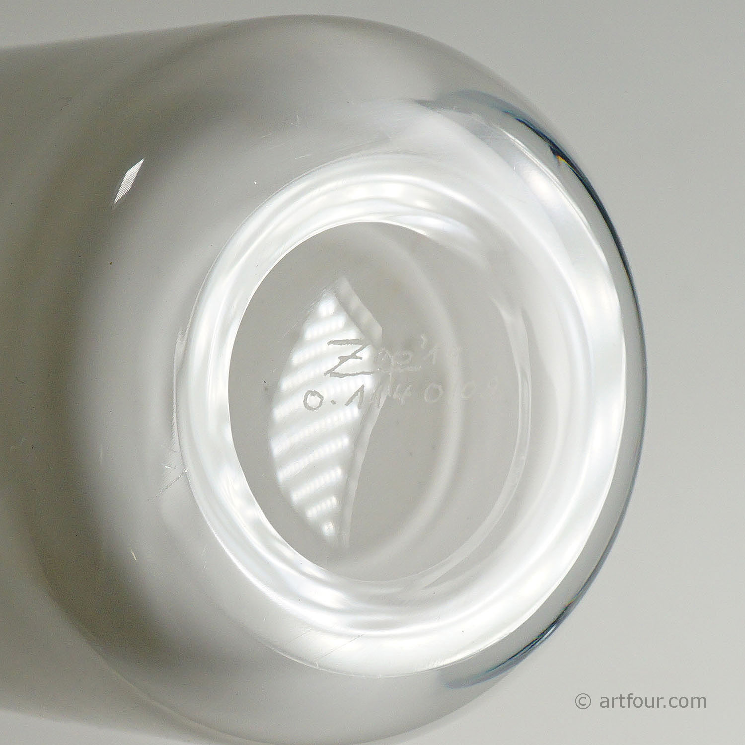 Vintage Art Glass Vase by Technical School for Glass Zwiesel , Germany