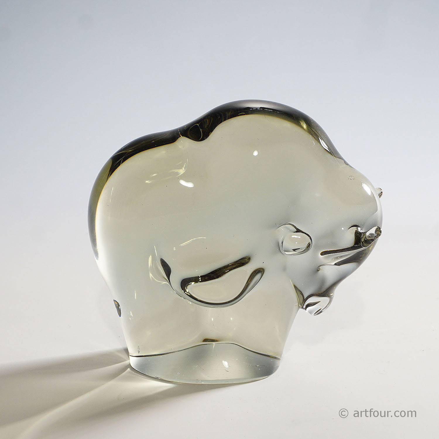 Glass Sculpture of a Bison Designed by Livio Seguso ca. 1970s