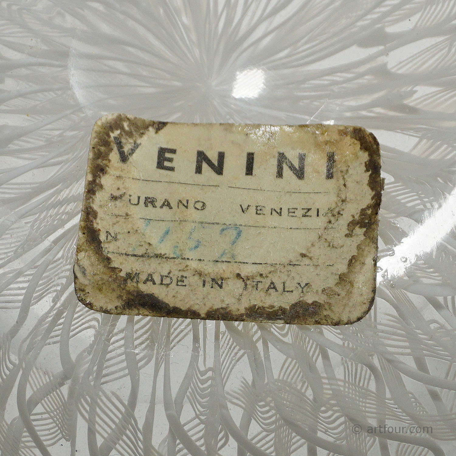 Venini Vase 'Fazzoletto Zanfirico Lattimo', Venice Murano 1950s