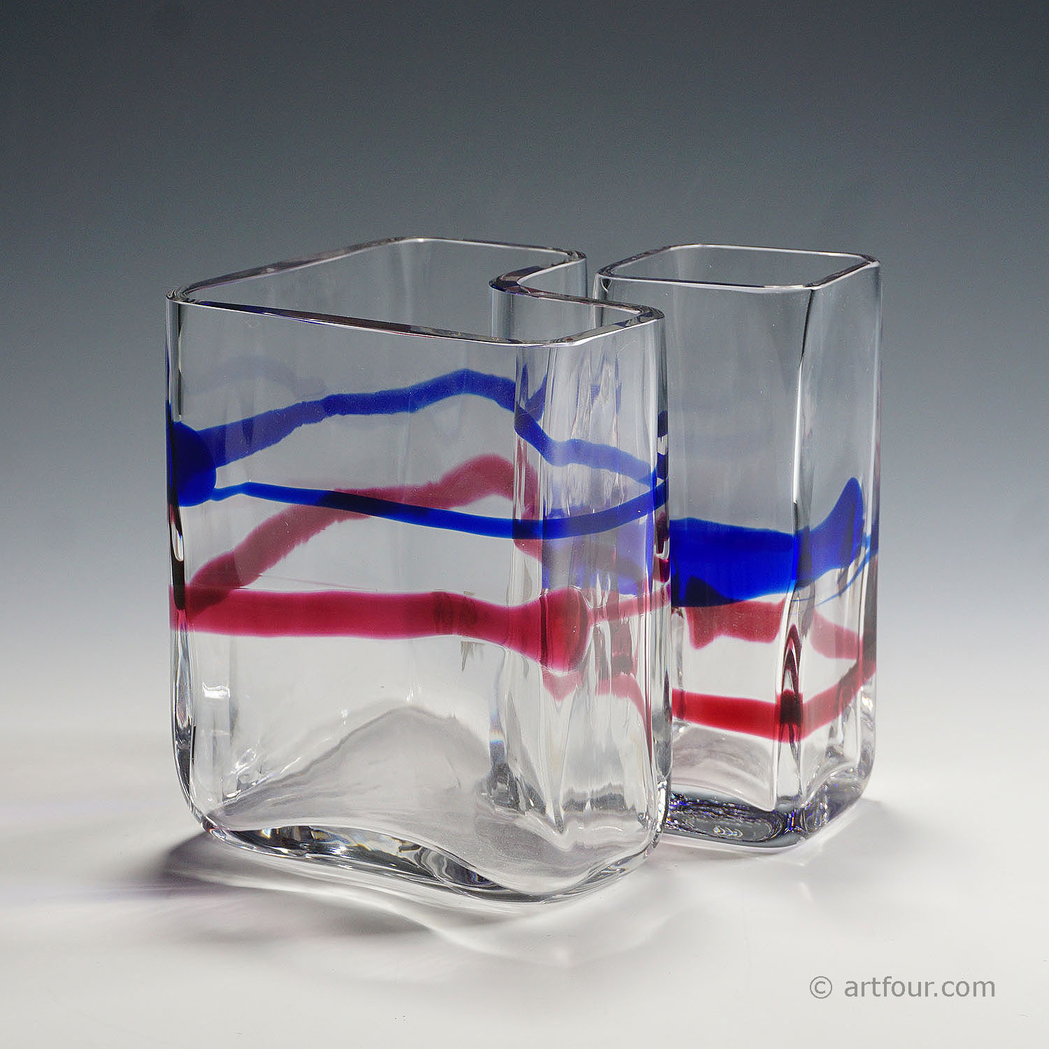 Art Glass Vases by Erick Hoeglund for Vrigstad Glassworks ca. 1980s