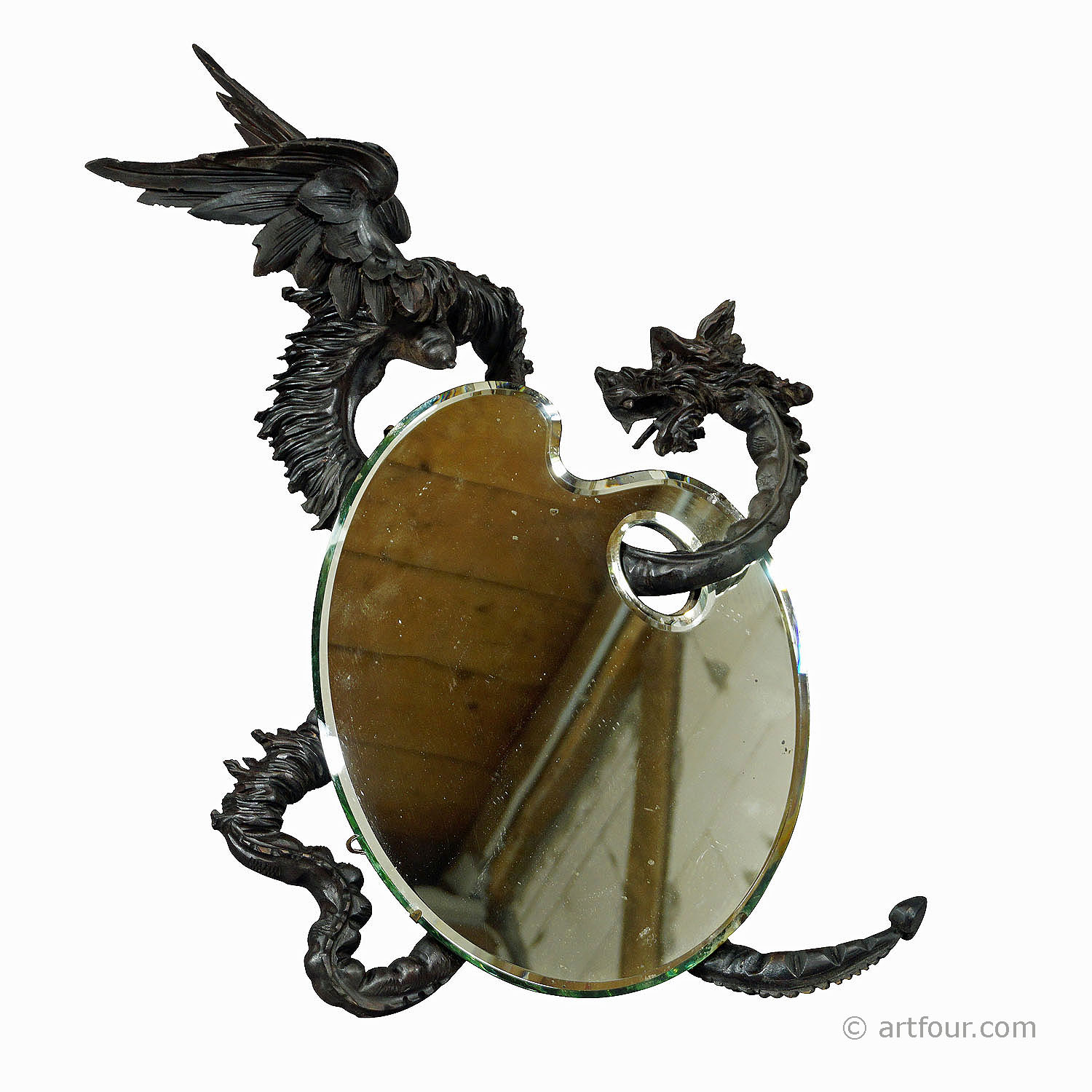 Victorian Mirror with Carved Dragon attr. to Gabriel Viardot ca. 1880