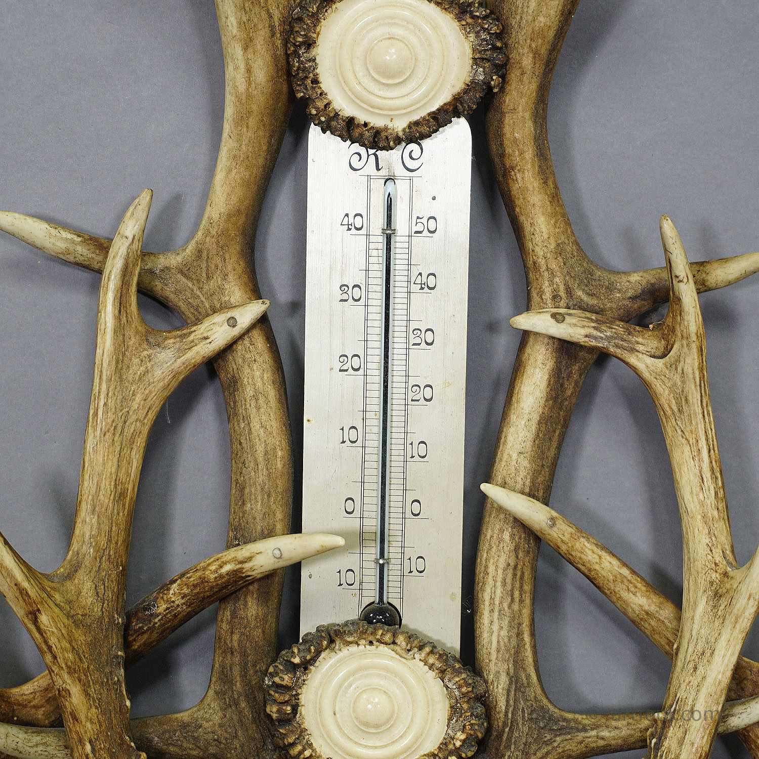 Vintage Rustic Weather Station with Antlers