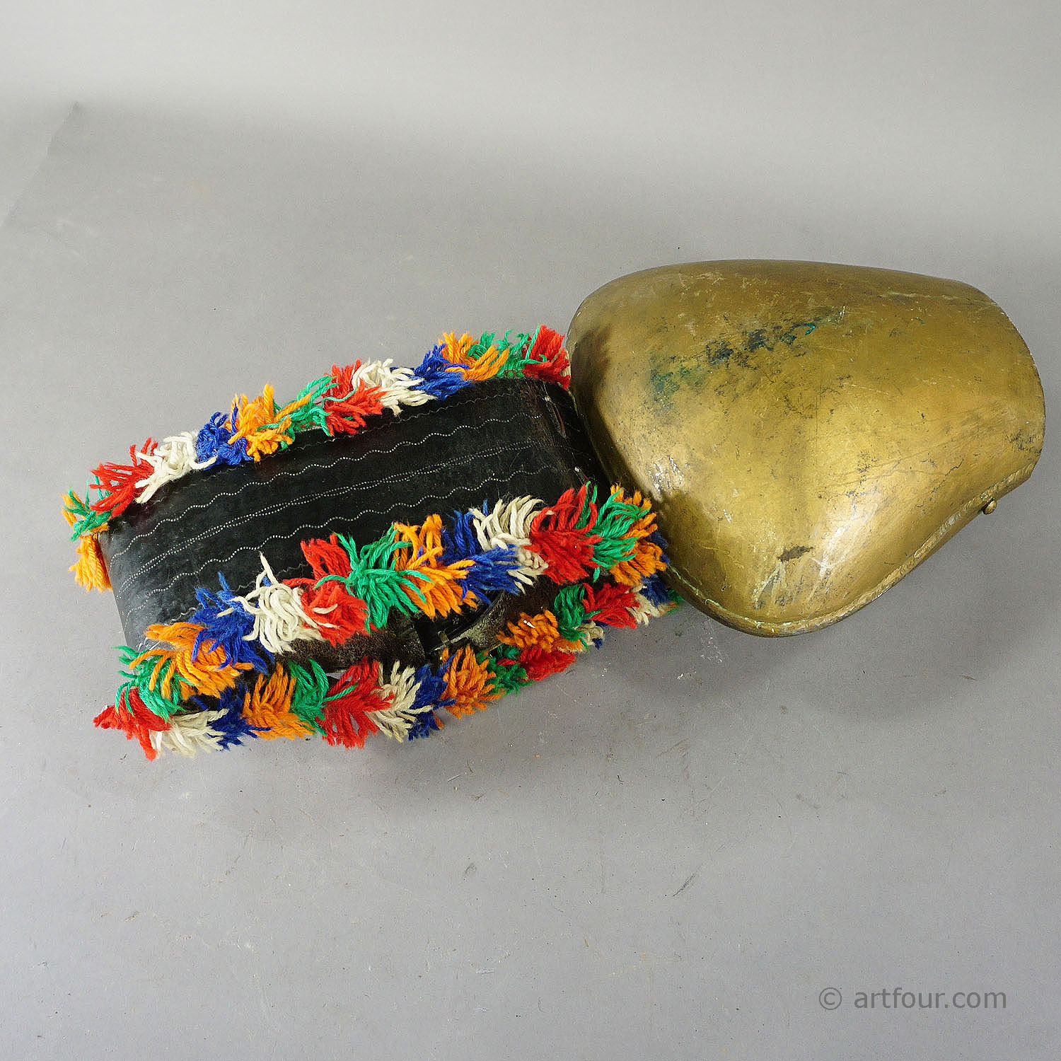Large Handforged Cow Bell with Leather Strap, Swizerland ca. 1950s