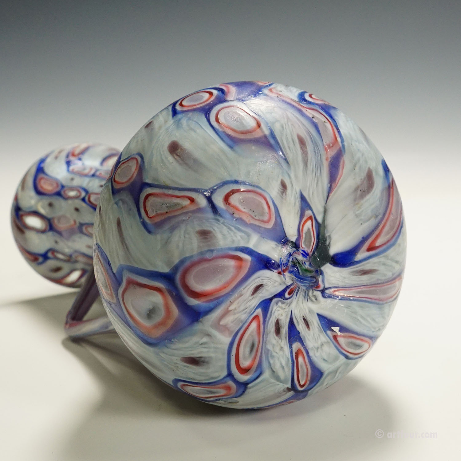 Large Millefiori Vase with Handles by Fratelli Toso, Murano circa 1920s