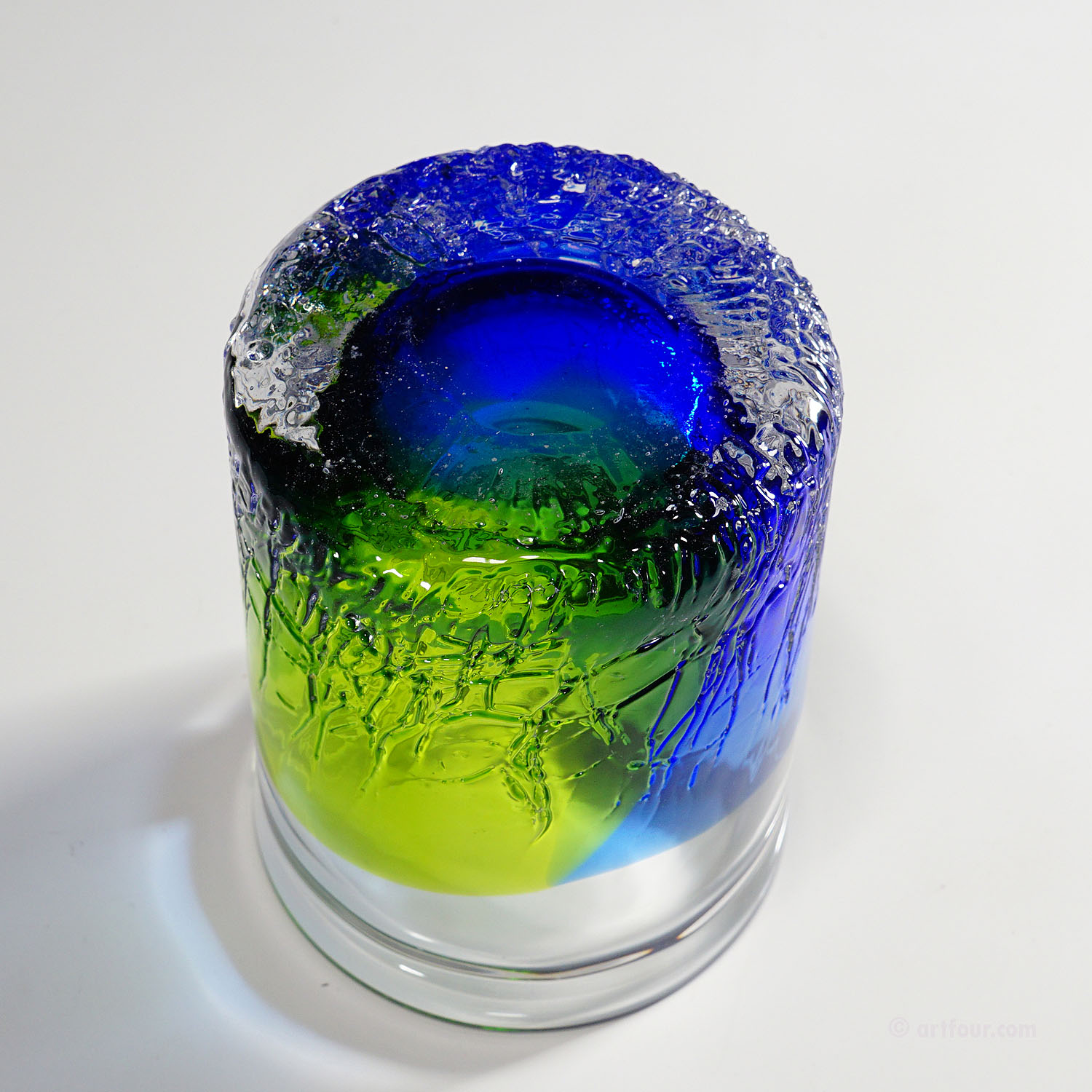 Vintage Crystal Art Glass Vase by Göran Wärff for Kosta 1970s