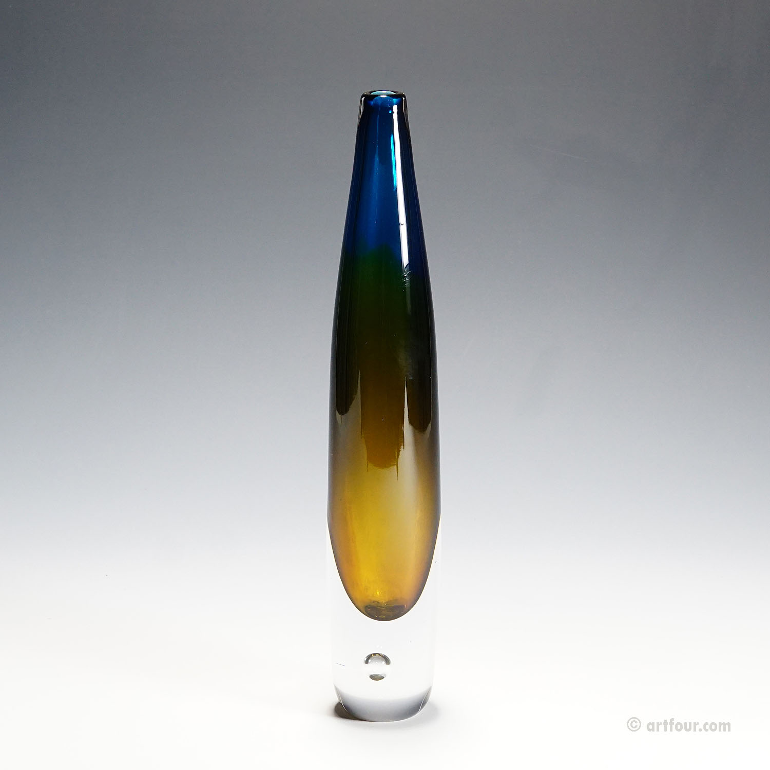 Large Vase in Blue and Yellow by Vicke Lindstrand for Kosta 1960s