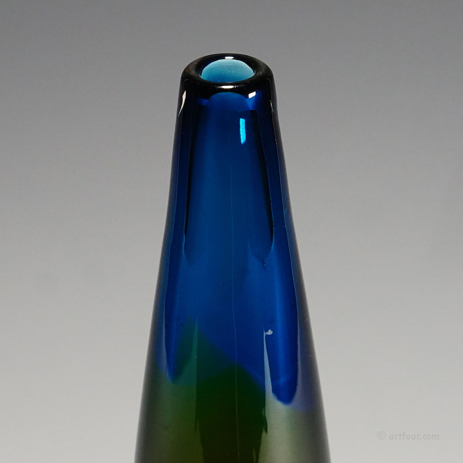Large Vase in Blue and Yellow by Vicke Lindstrand for Kosta 1960s