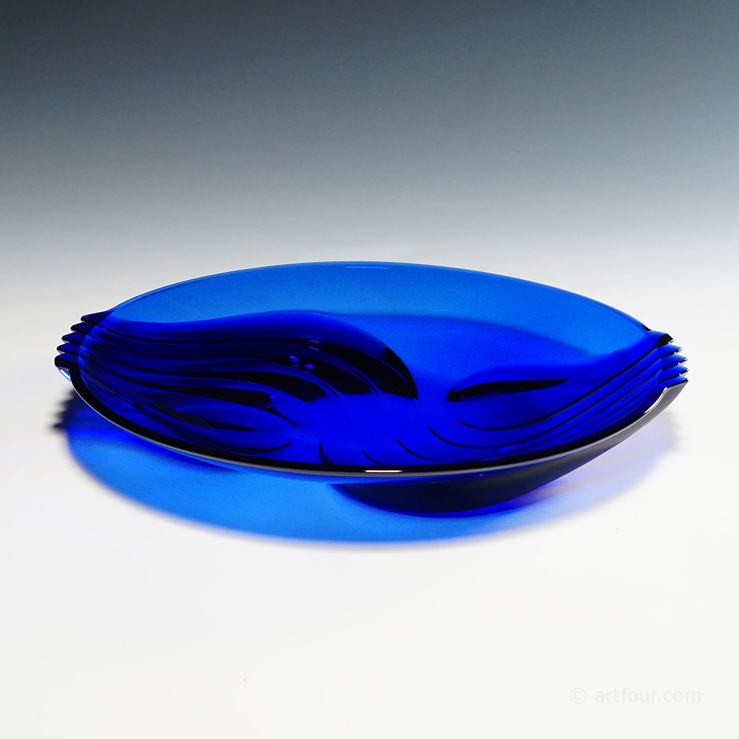 Vintage Cobalt Blue Glass Plate by Arcoroc, France