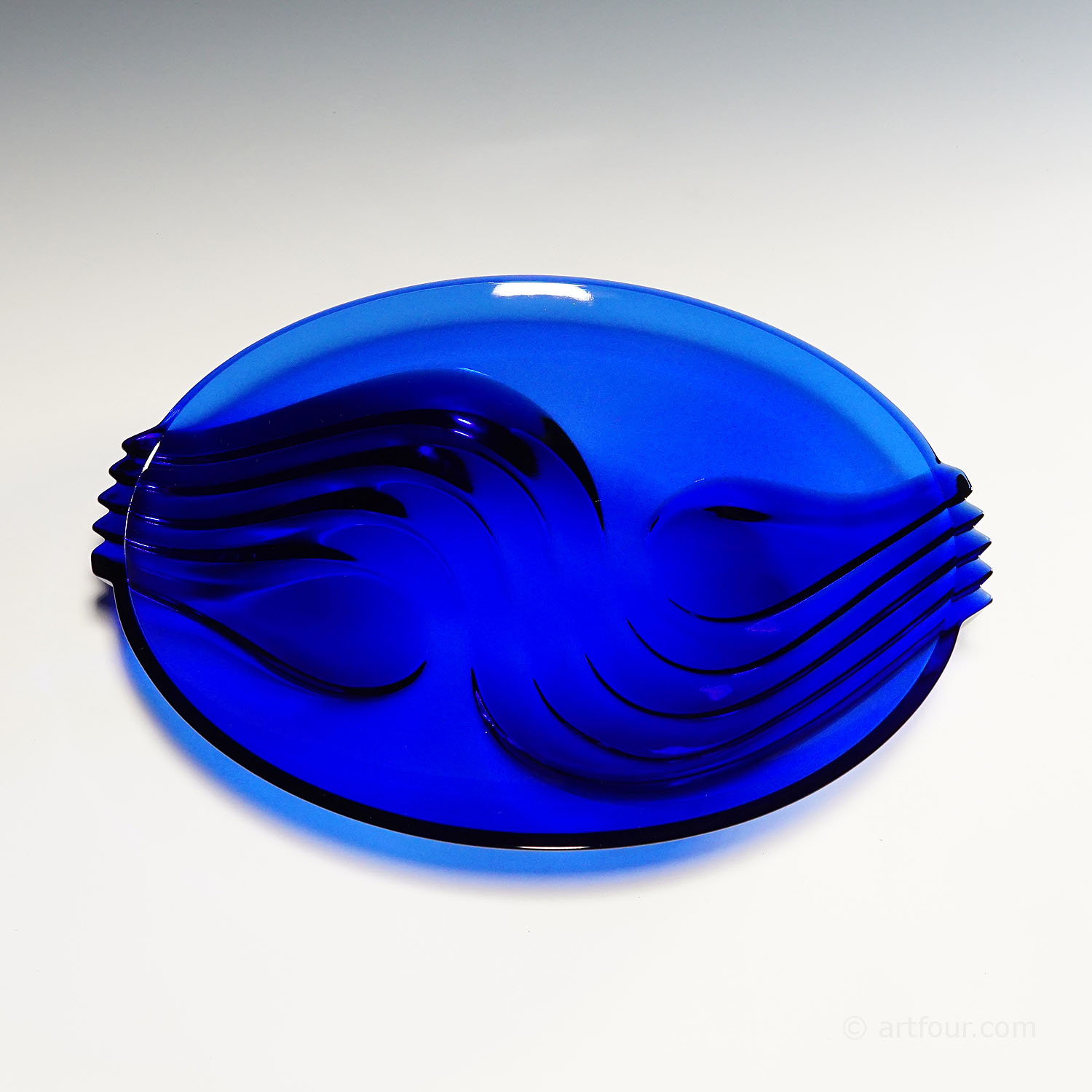 Vintage Cobalt Blue Glass Plate by Arcoroc, France