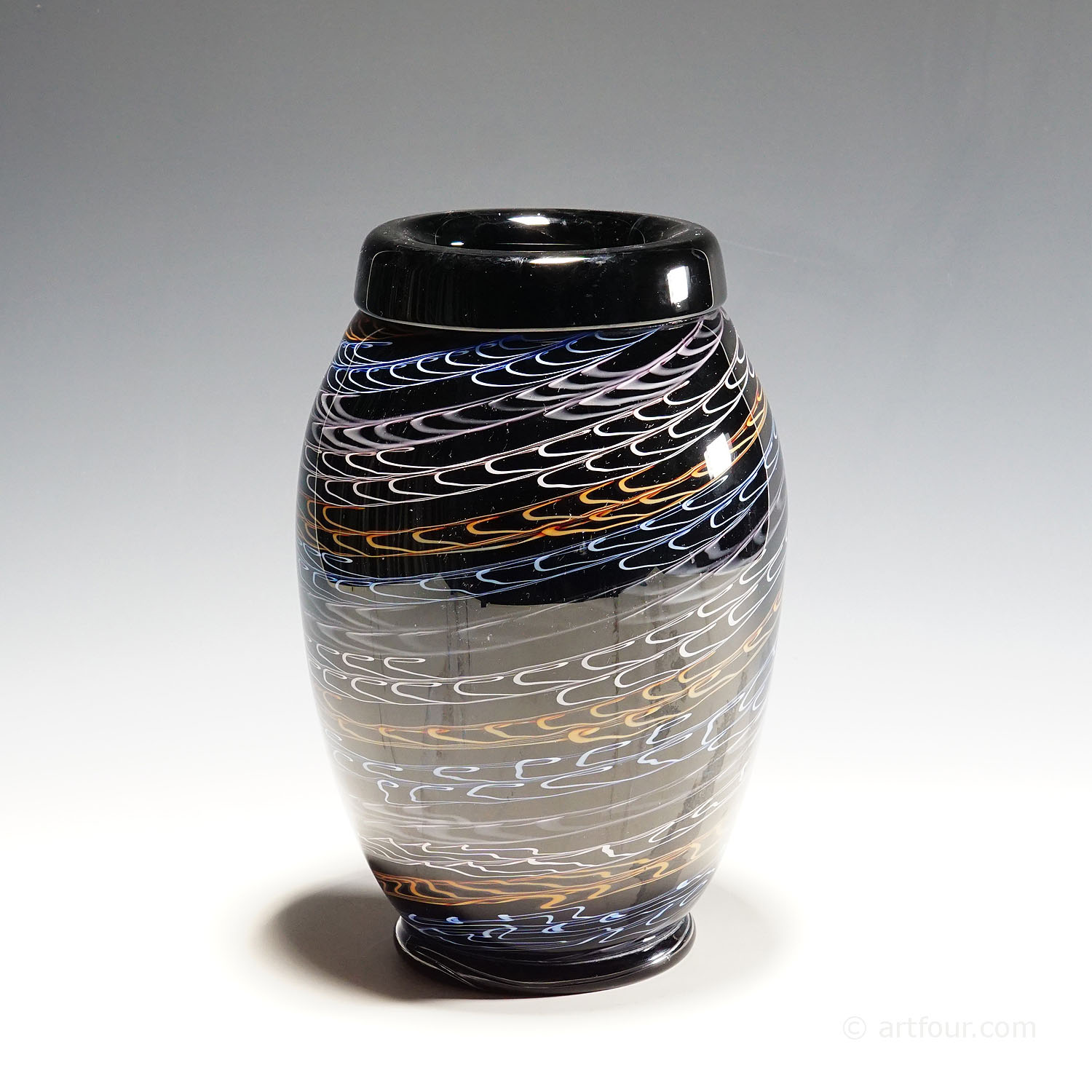 Large Murano Art Glass Vase by Master Paolo Crepax 1990s