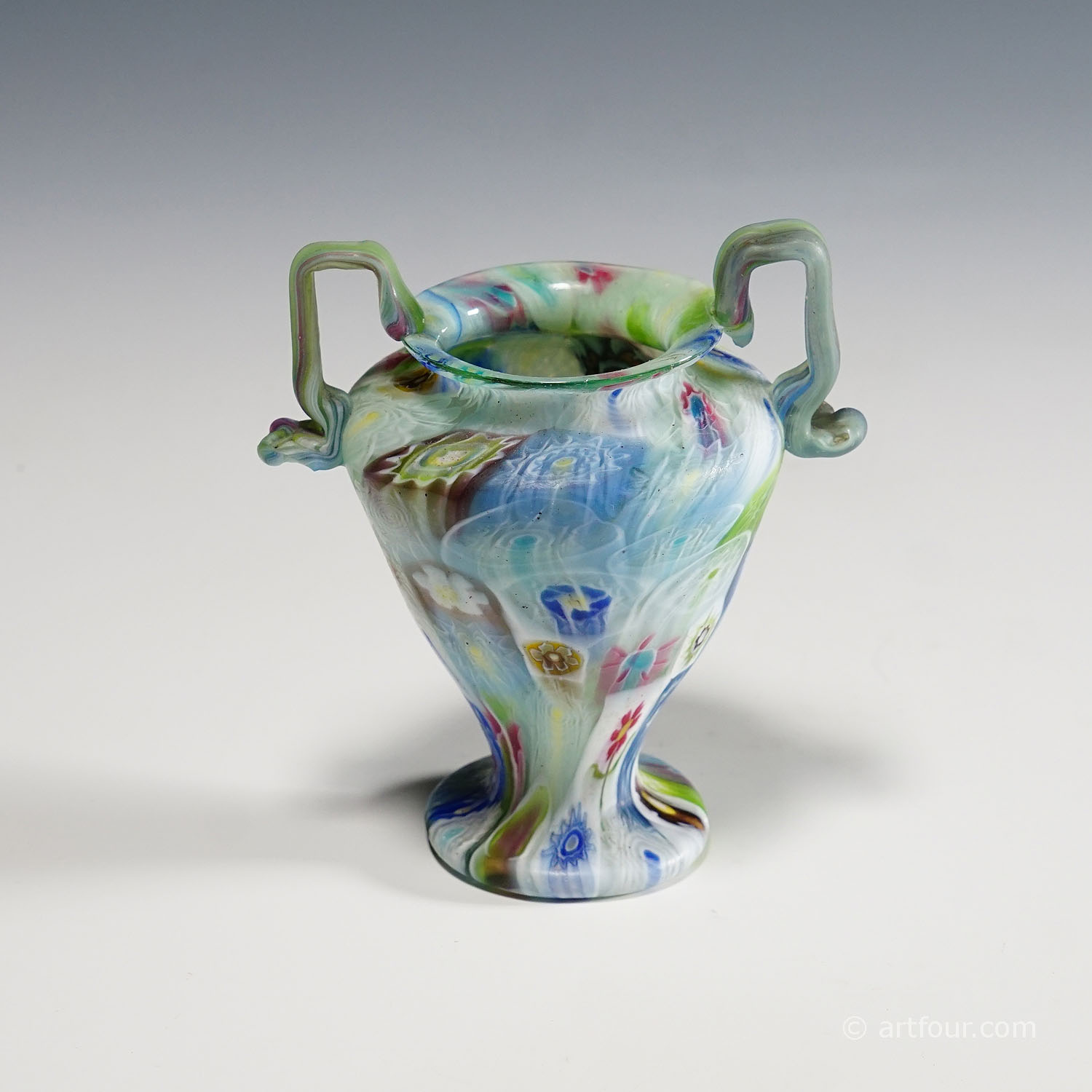 Vetreria Fratello Toso Millefiori Amphora Vase, Murano 1910