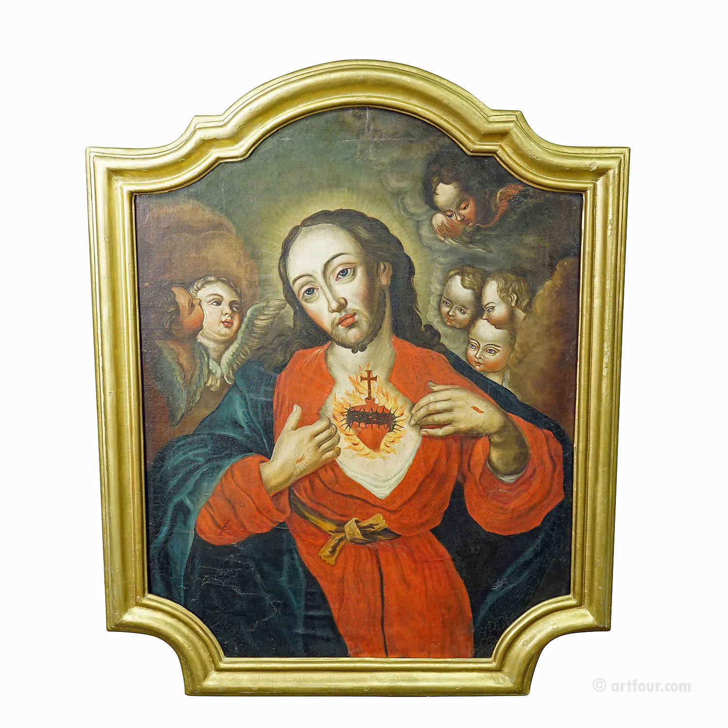 The Sacred Heart of Jesus, Oil Painting on Canvas 18th century