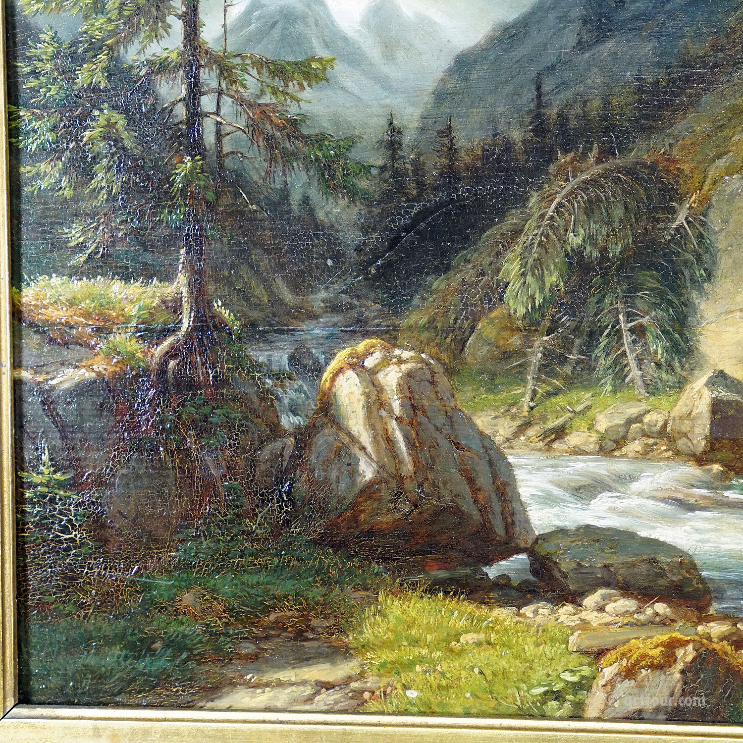 Carl Euler - Bear Hunt in the Zillerthaler Alps, Oil Painting on Wooden Board 1889