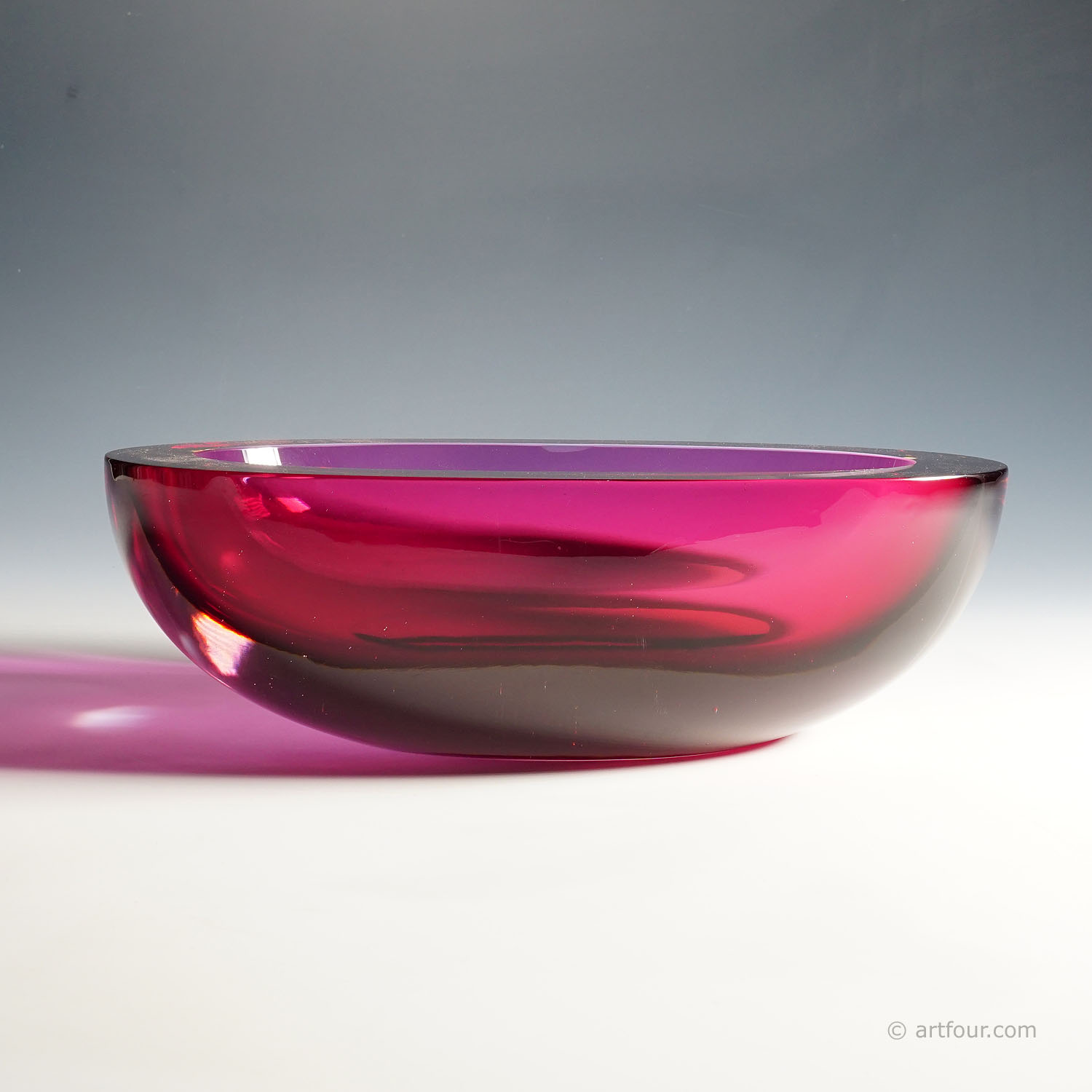 Large Seguso Vetri d'Arte Murano Sommerso Glass Bowl 1960s