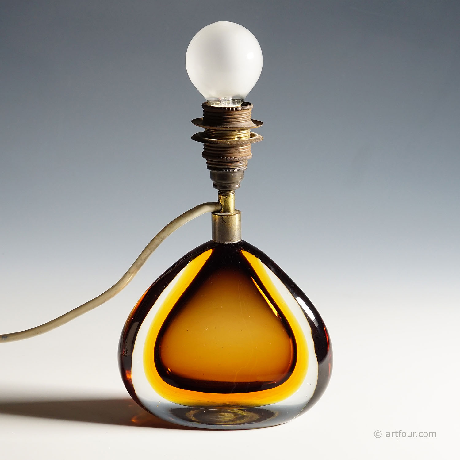 Seguso Vetri d'Arte Murano Sommerso Glass Lamp 1960s