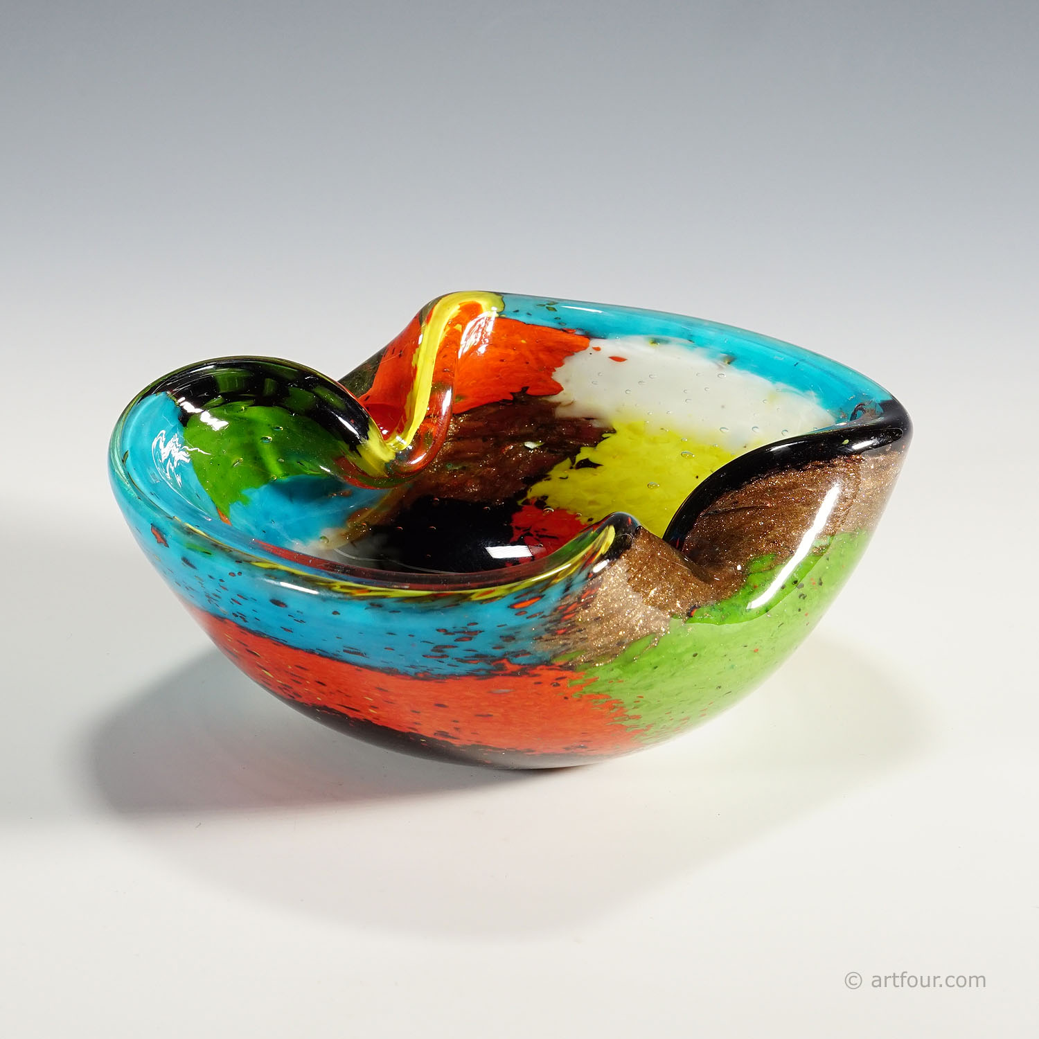 Vintage Oriente Art Glass Bowl by Dino Martens for Aureliano Toso