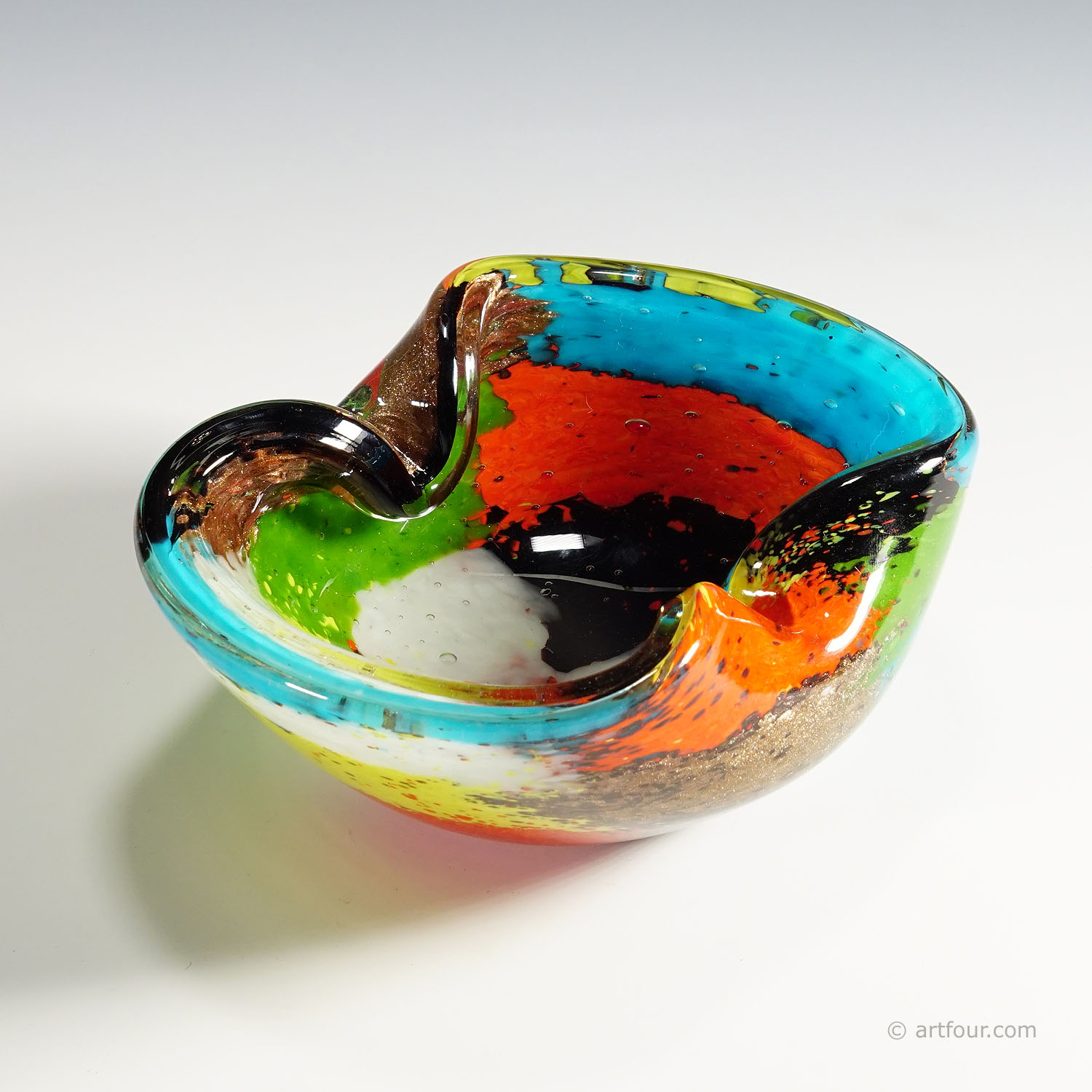 Vintage Oriente Art Glass Bowl by Dino Martens for Aureliano Toso
