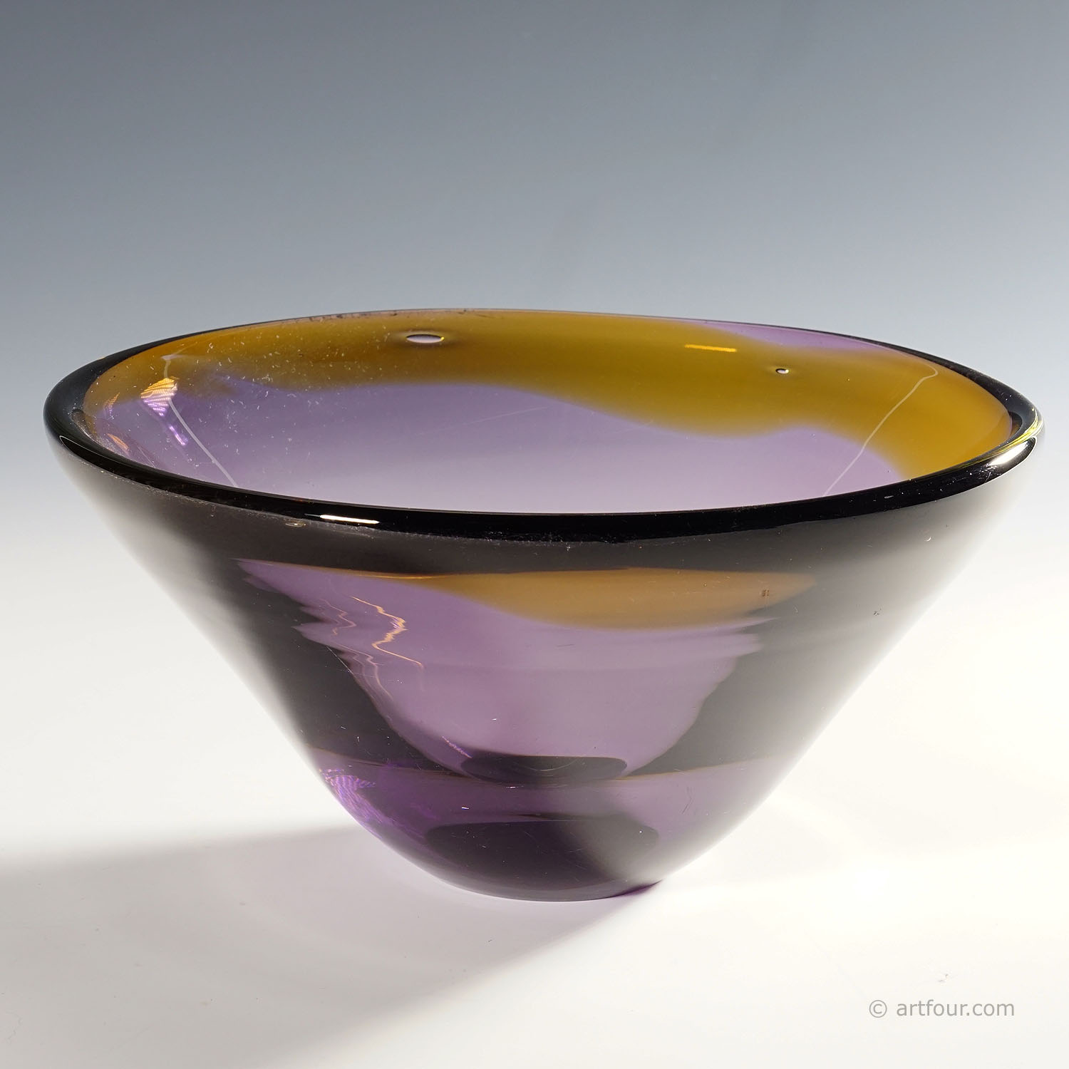 Vintage Art Glas Bowl by Willy Johannsen for Hadeland (attr.) 1957