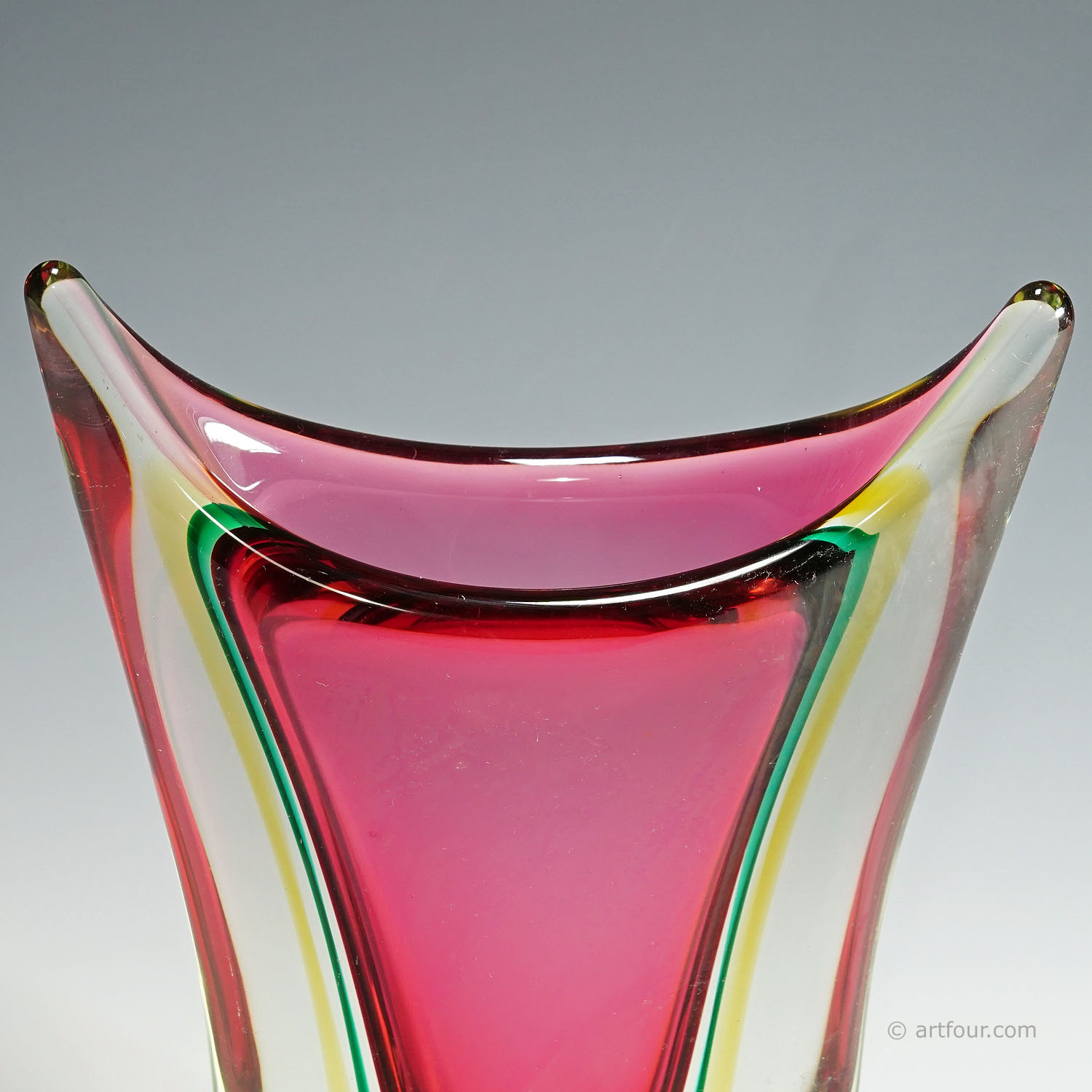 Midcentury Murano Sommerso Art Glass Vase by C.O.V.E.M 1960s