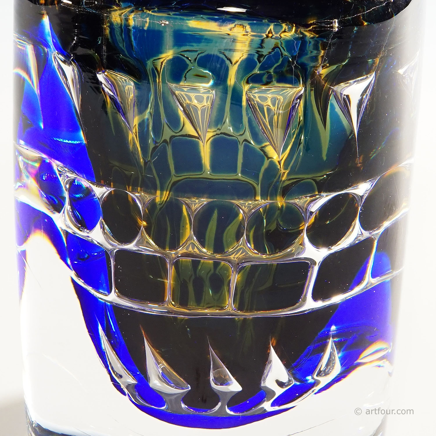Heavy Ariel Glass Vase by Ingeborg Lundin for Orrefors, Sweden 1955