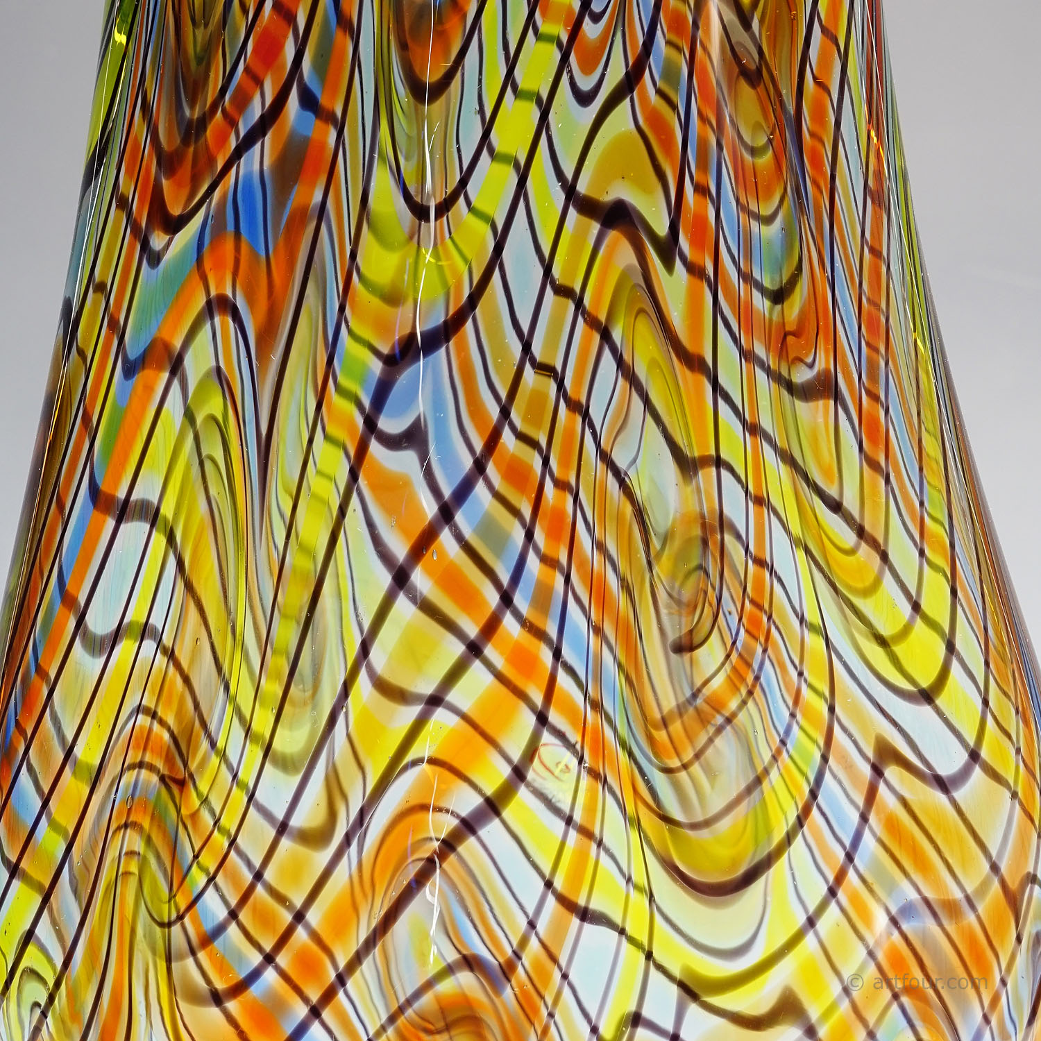 Monumental Art Glass Vase by Luca Vidal, Murano 