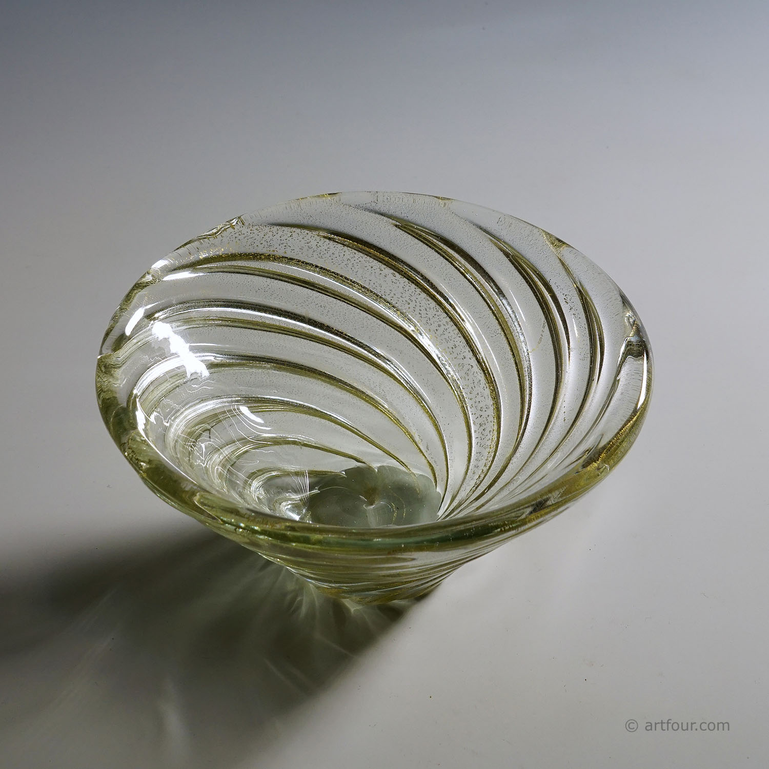 Venini Art Glass Bowl 'Diamante' by Paolo Venini, Murano 1930s